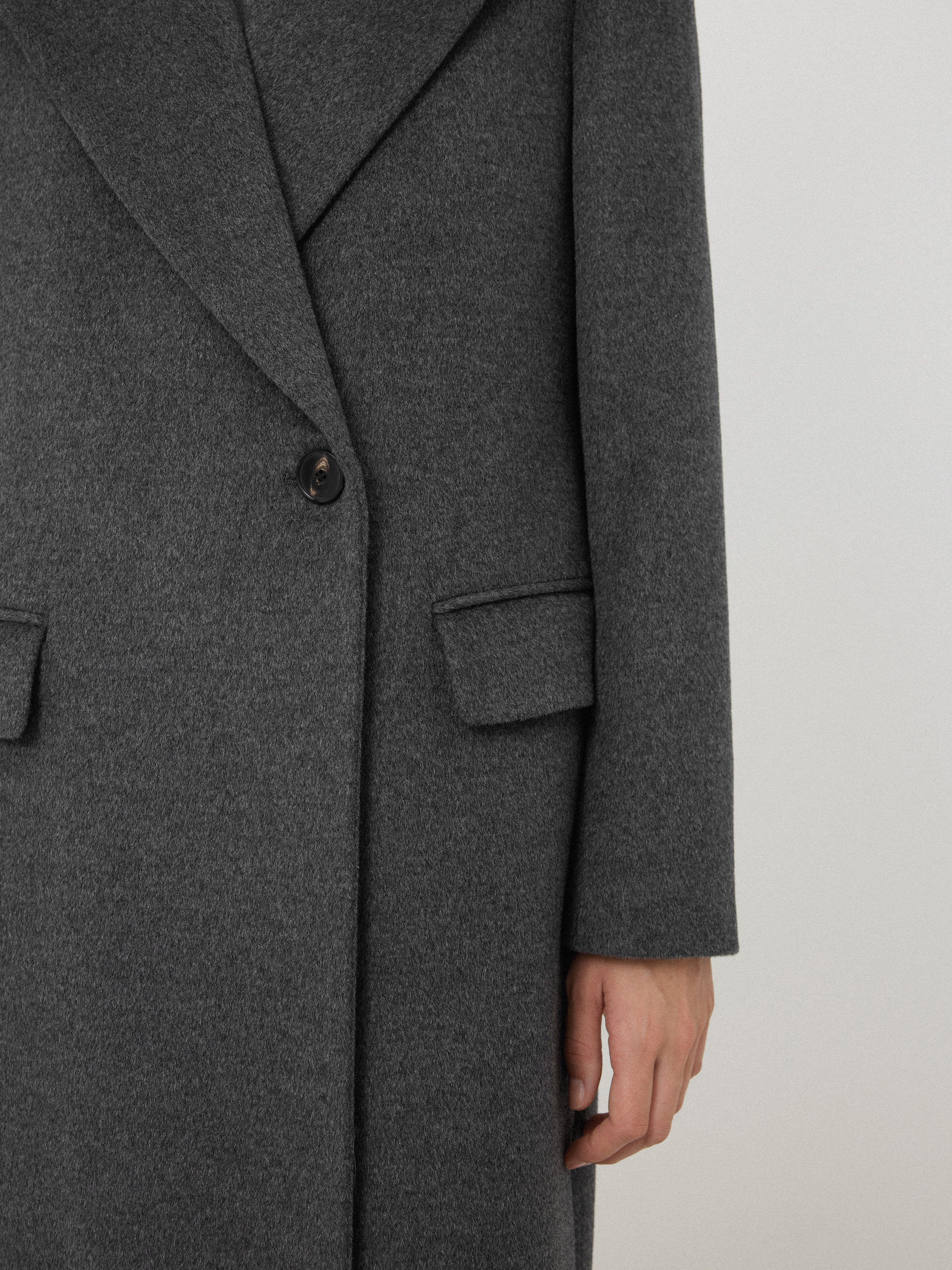 Premium Wool Maxi City Coat for Women - Warm & Stylish Winter Long Coat in Charcoal Gray - Perfect for Urban Commuting & Outdoor Activities