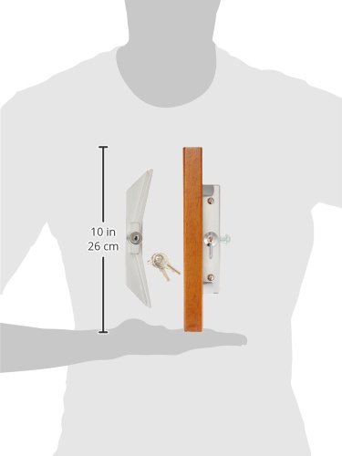 Wright Products Surface Mounted Keyed Sliding Patio Door Latch Set - Wood/Aluminum Grey Replacement Lock for Sliding Glass Doors | Secure Your Home & Enhance Patio Safety