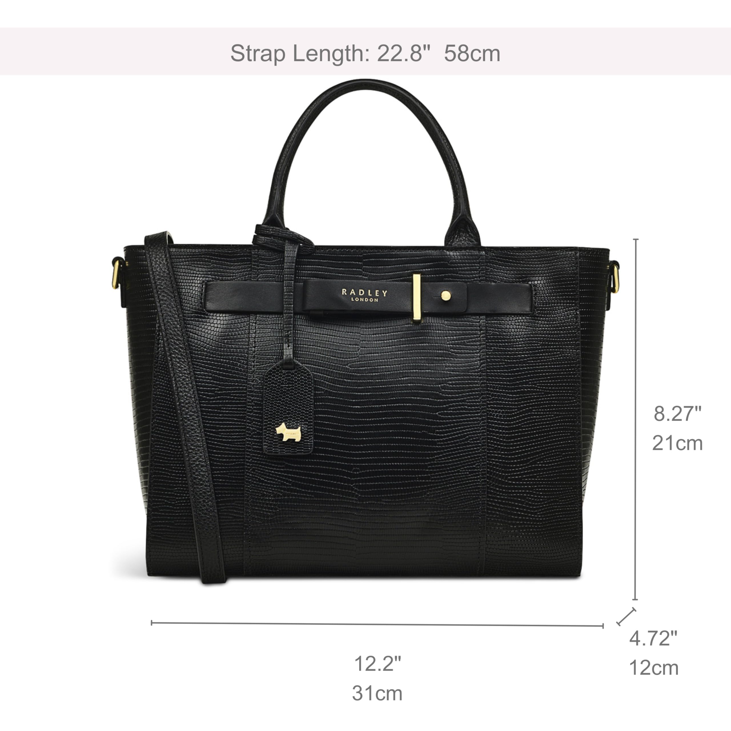 RADLEY London Islington Way Faux Lizard Leather Satchel Bag for Women - Medium Ziptop Handbag, Perfect for Work, Travel & Everyday Use