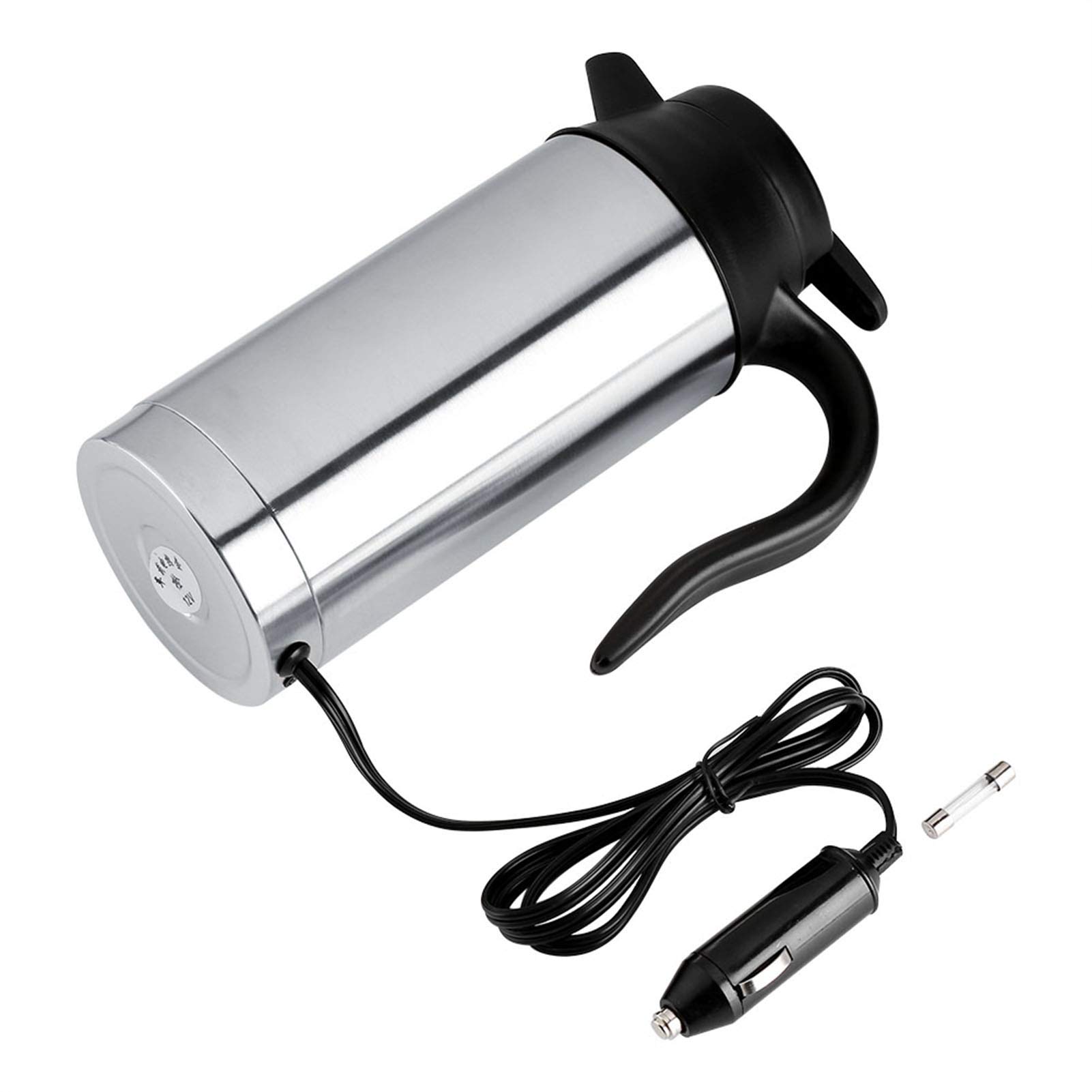 Portable 12V Stainless Steel Electric Car Kettle - DC 12V Auto Travel Coffee Mug with Cigarette Lighter Charger, Insulated Stainless Steel Thermos for Road Trips, Camping & Office Use