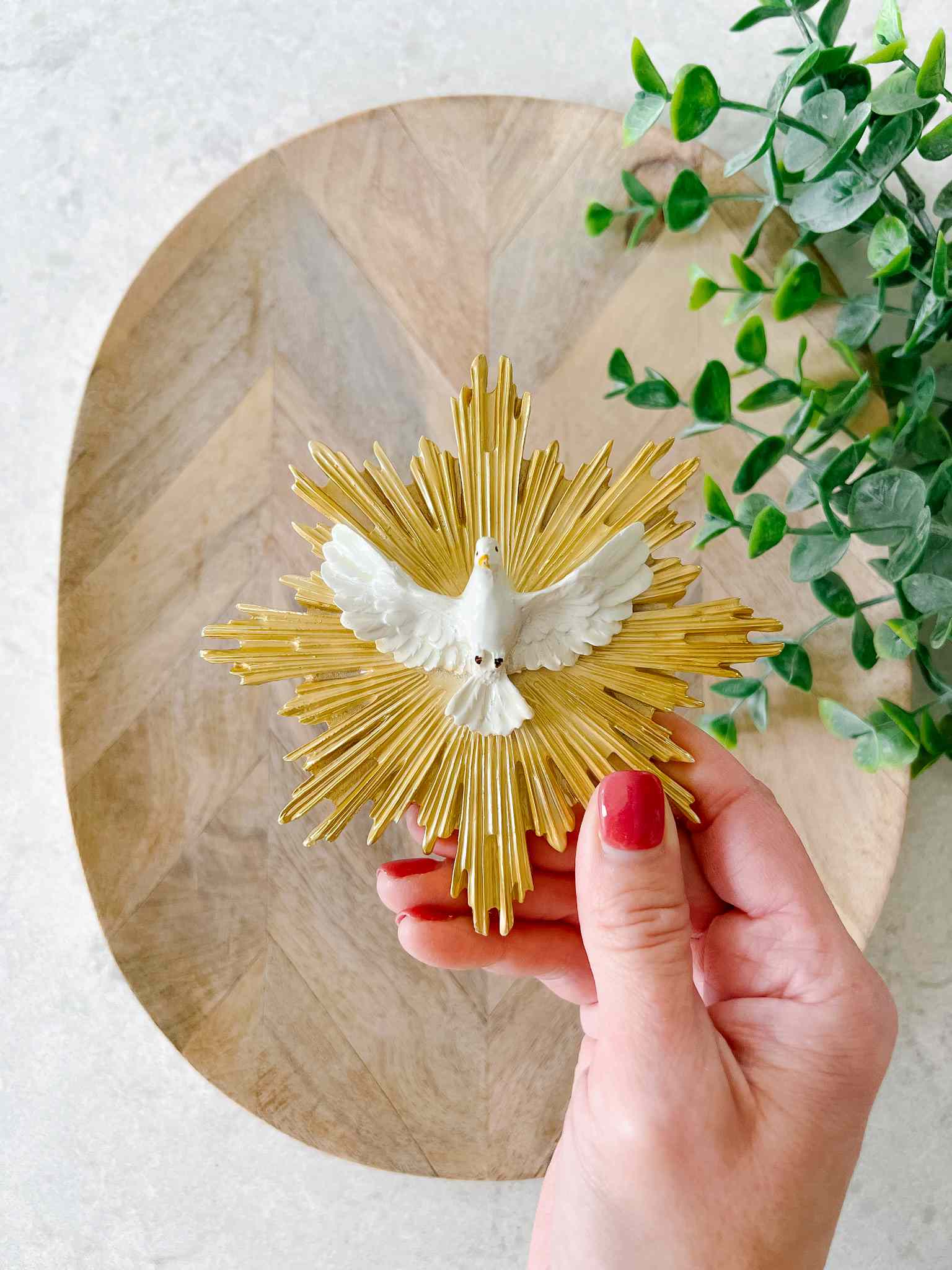 Holy Spirit Wall Plaque - Small Religious Home Decor for Living Room, Bedroom & Prayer Space - Inspirational Christian Gift