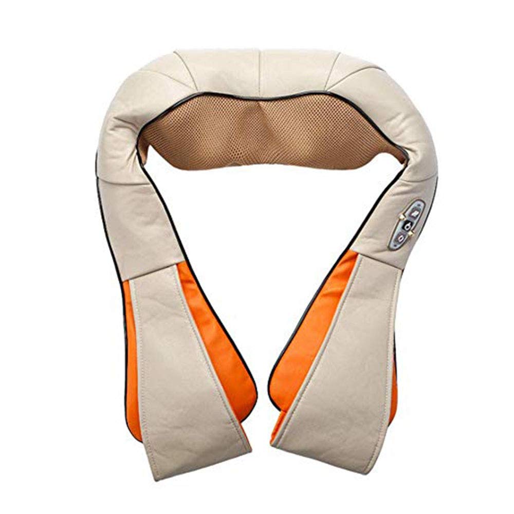Rechargeable Heated Massage Shawl with Deep Kneading for Neck, Back & Shoulder Pain Relief - Portable Home, Car & Office Use - Beige | Perfect for Relaxation, Stress Relief & Muscle Recovery After Workouts or Long Days