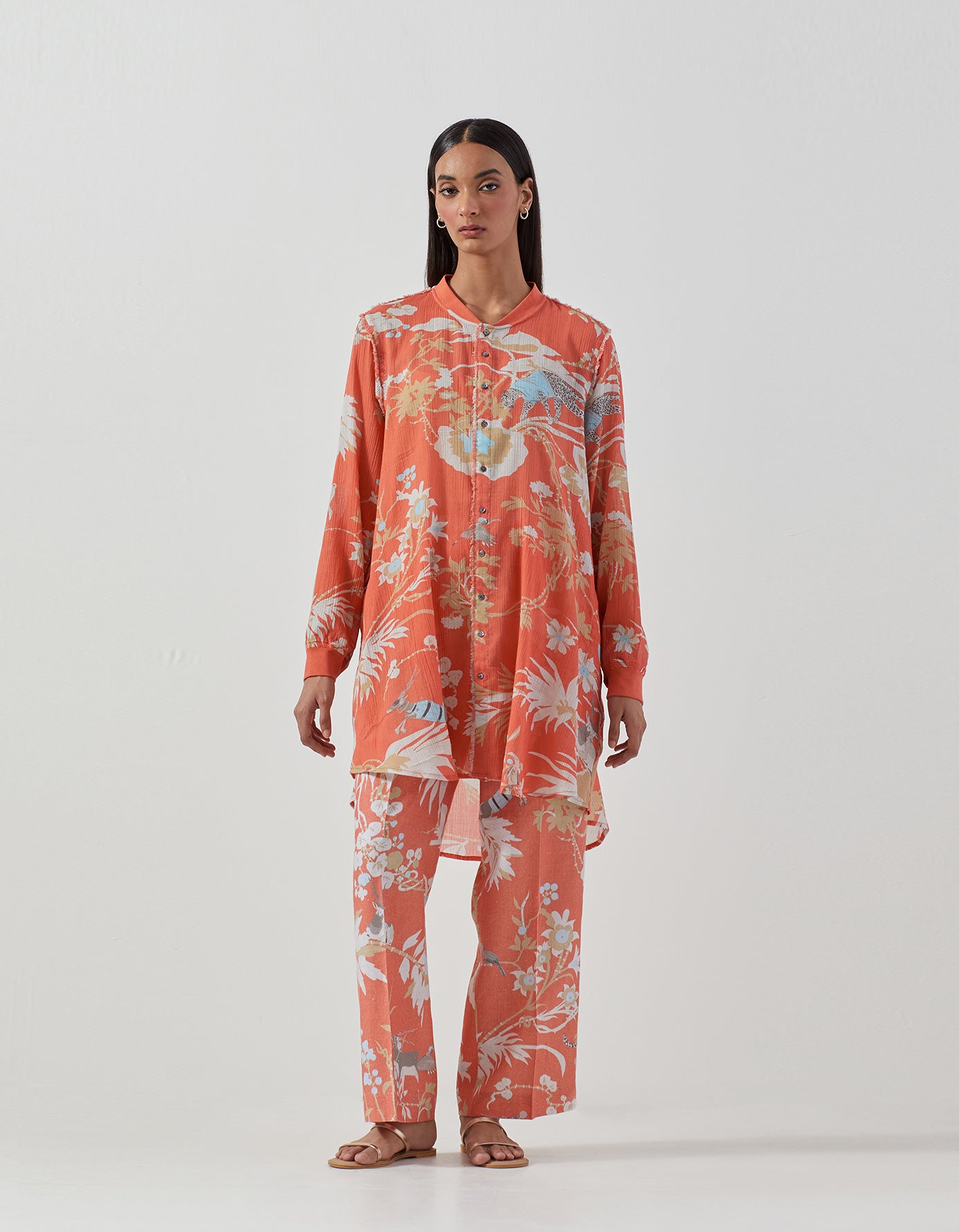 Premium Cotton Crepe Coral Shirt for Women | Soft & Breathable | Perfect for Casual Wear, Office & Summer Outfits
