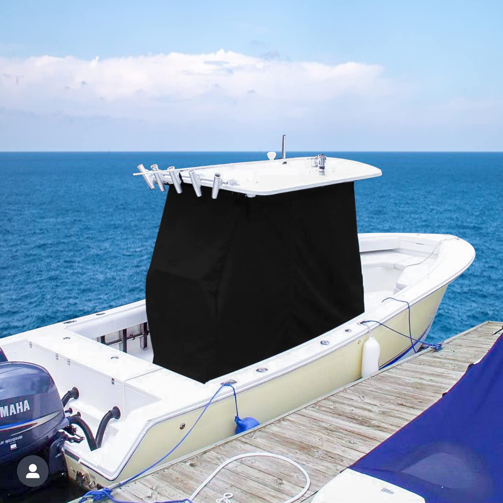 Universal T-Top Center Console Boat Cover - Waterproof Protective Cover for Center Console & Helm Seat, Fits 59
