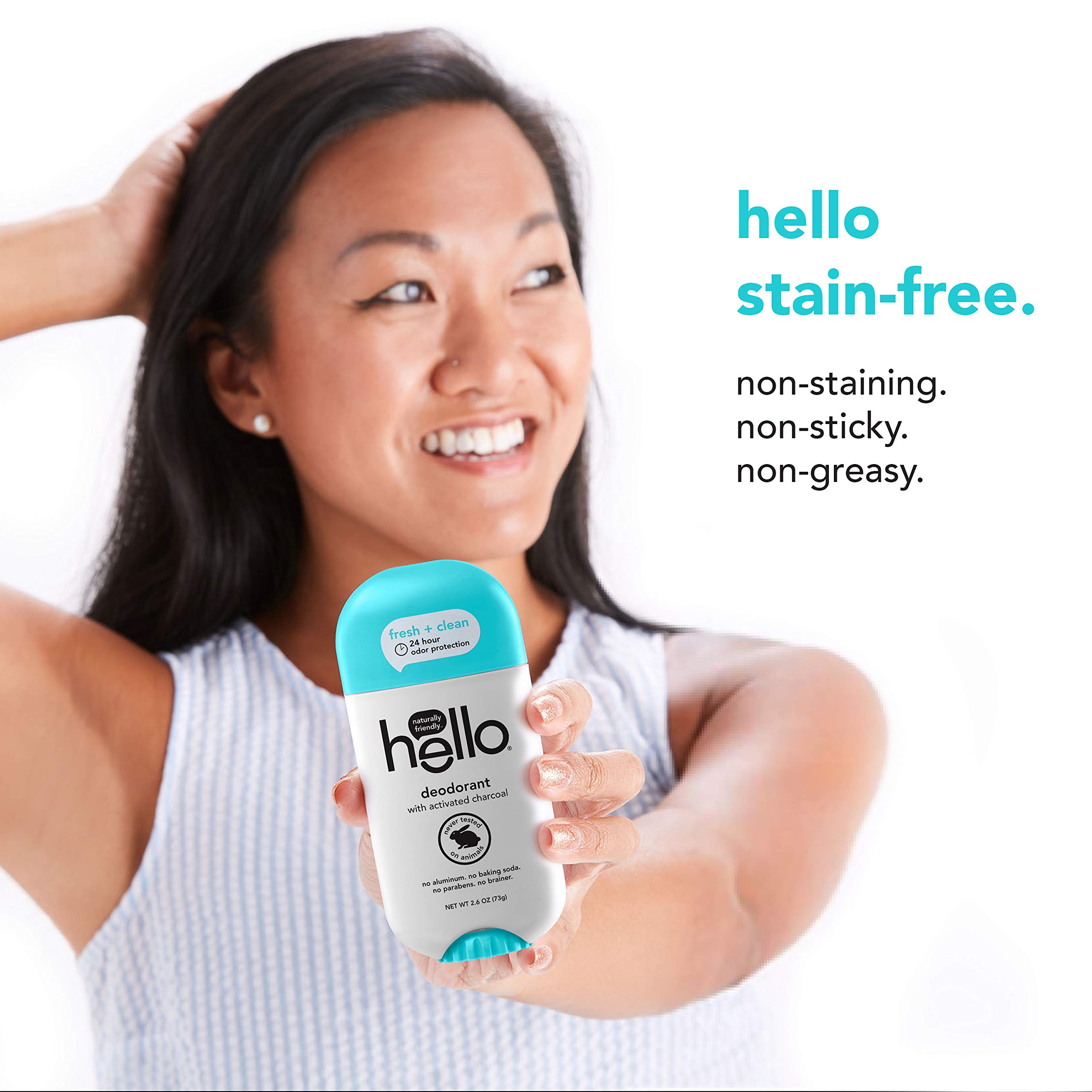 Natural Activated Charcoal Deodorant for Women & Men - Aluminum Free, Baking Soda Free, Parabens Free - 24 Hour Odor Protection - 2.6 oz (Pack of 3) - Fresh & Clean All Day for Workouts, Office & Daily Use