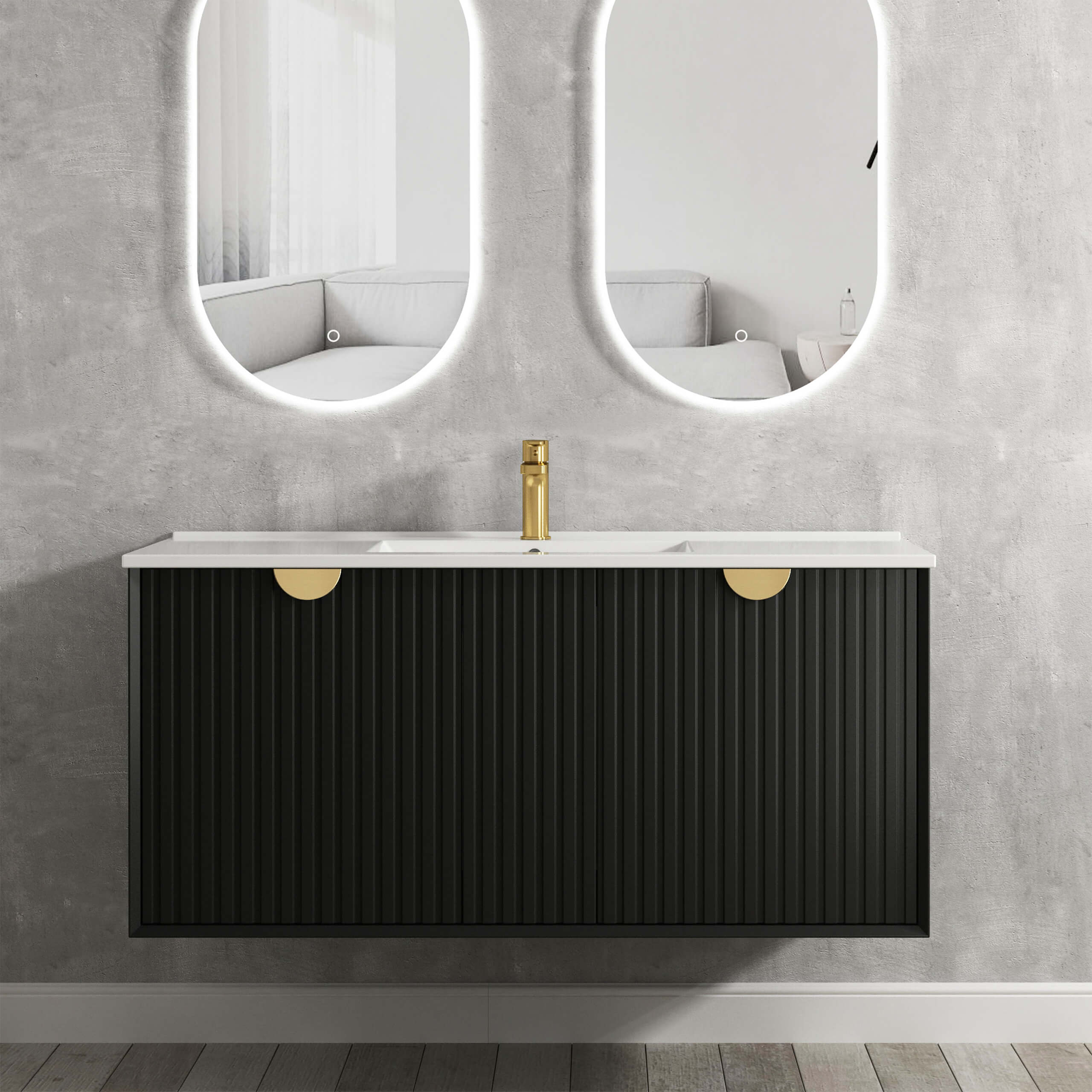 Marlo Ceramic Top Single Basin Vanity - Modern Bathroom Sink with Storage for Small Spaces, Perfect for Apartments & Guest Bathrooms