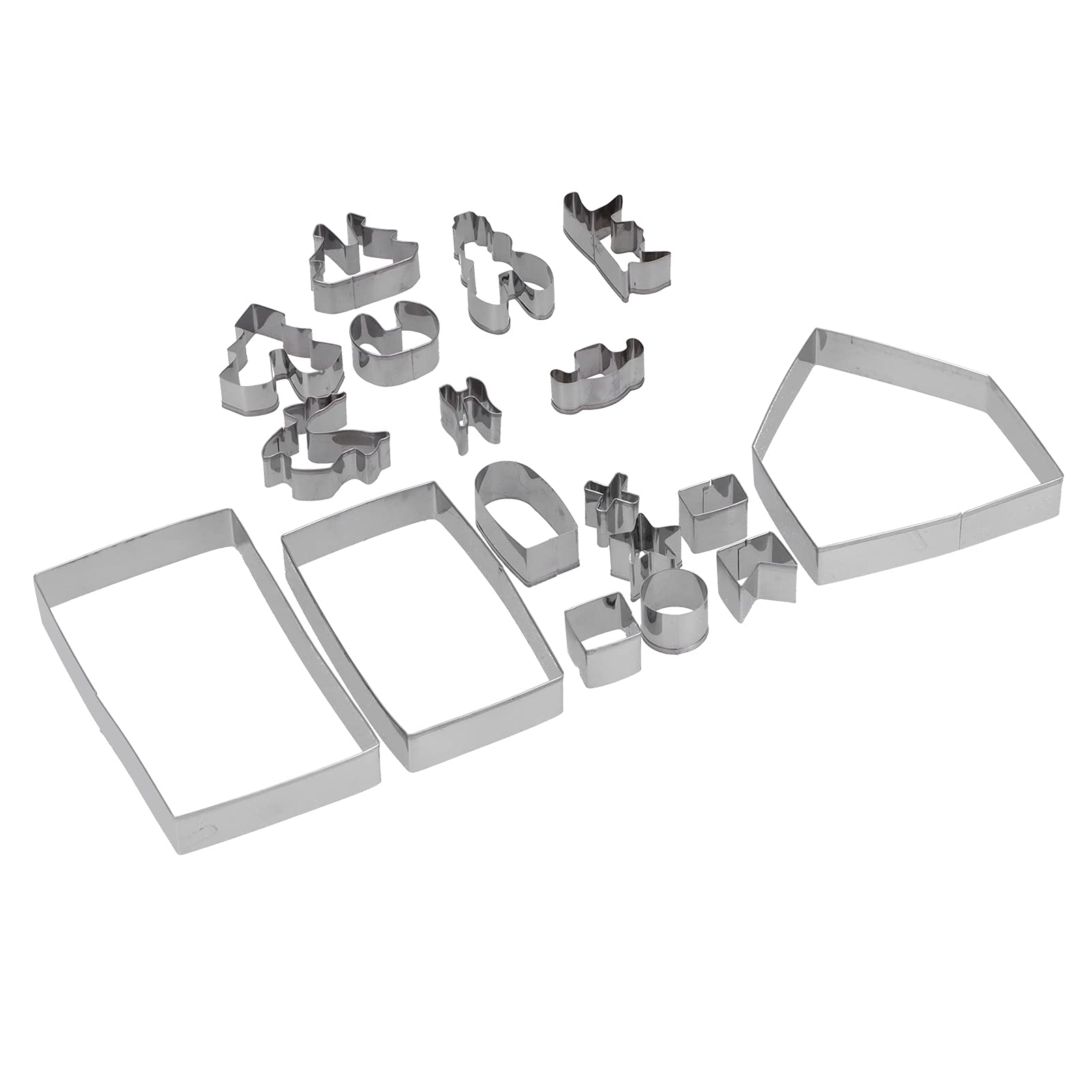 18-Piece Stainless Steel Cookie Cutter Set - Bread, Sandwich, Biscuit & Gingerbread House Molds for DIY Baking - Perfect for Christmas Cookies, Holiday Baking & Home Kitchen Decor