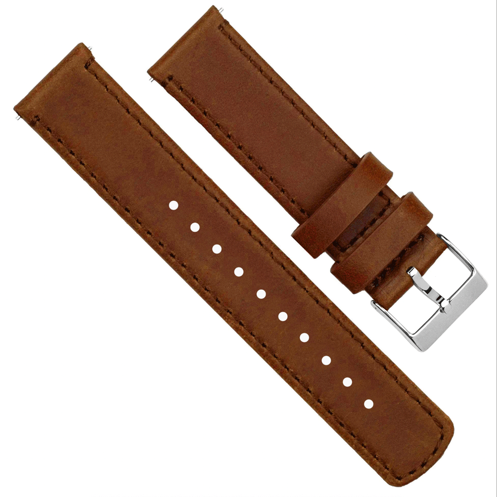 Samsung Galaxy Watch6 Weathered Brown Leather Replacement Band - Compatible with Galaxy Watch 6/6 Classic, Durable & Stylish for Workout, Office & Daily Wear