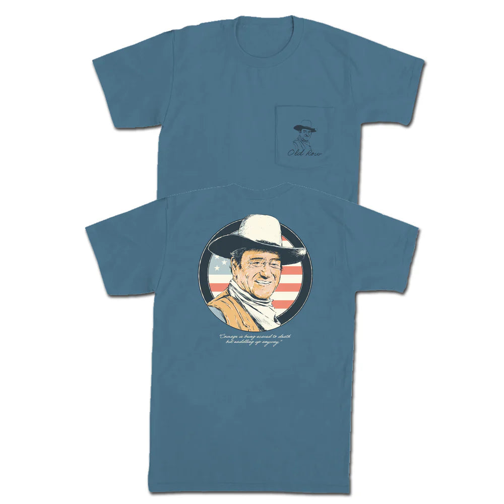 Old Row The Duke 2.0 Pocket T-Shirt for Men - Vintage Style Graphic Tee with Chest Pocket - Perfect for Casual Wear, Street Style & College Outfits