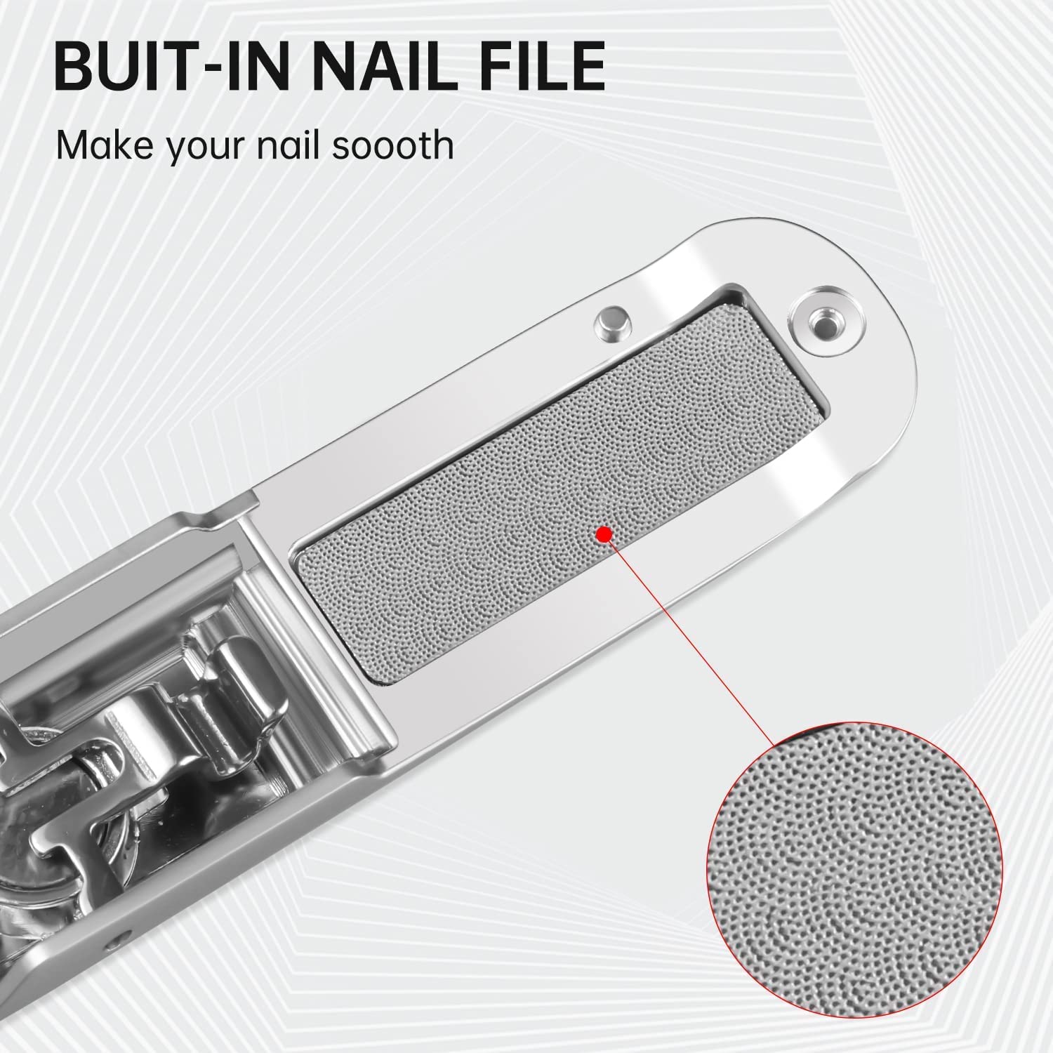 Citaaz Portable Travel Nail Clippers - Sharp Curved & Slanted Blade Nail Clipper with Catcher - No Splash Fingernail & Toenail Trimmer for Men & Women - Perfect for Travel, Home, Office & Car Use (Silver)