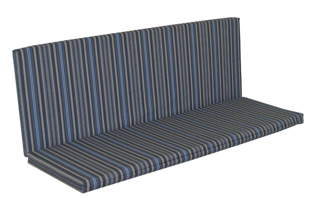 Furniture Barn USA 4-Foot Full Bench Cushion - Blue Stripe Outdoor/Indoor Seat Pad for Patio, Deck, or Entryway