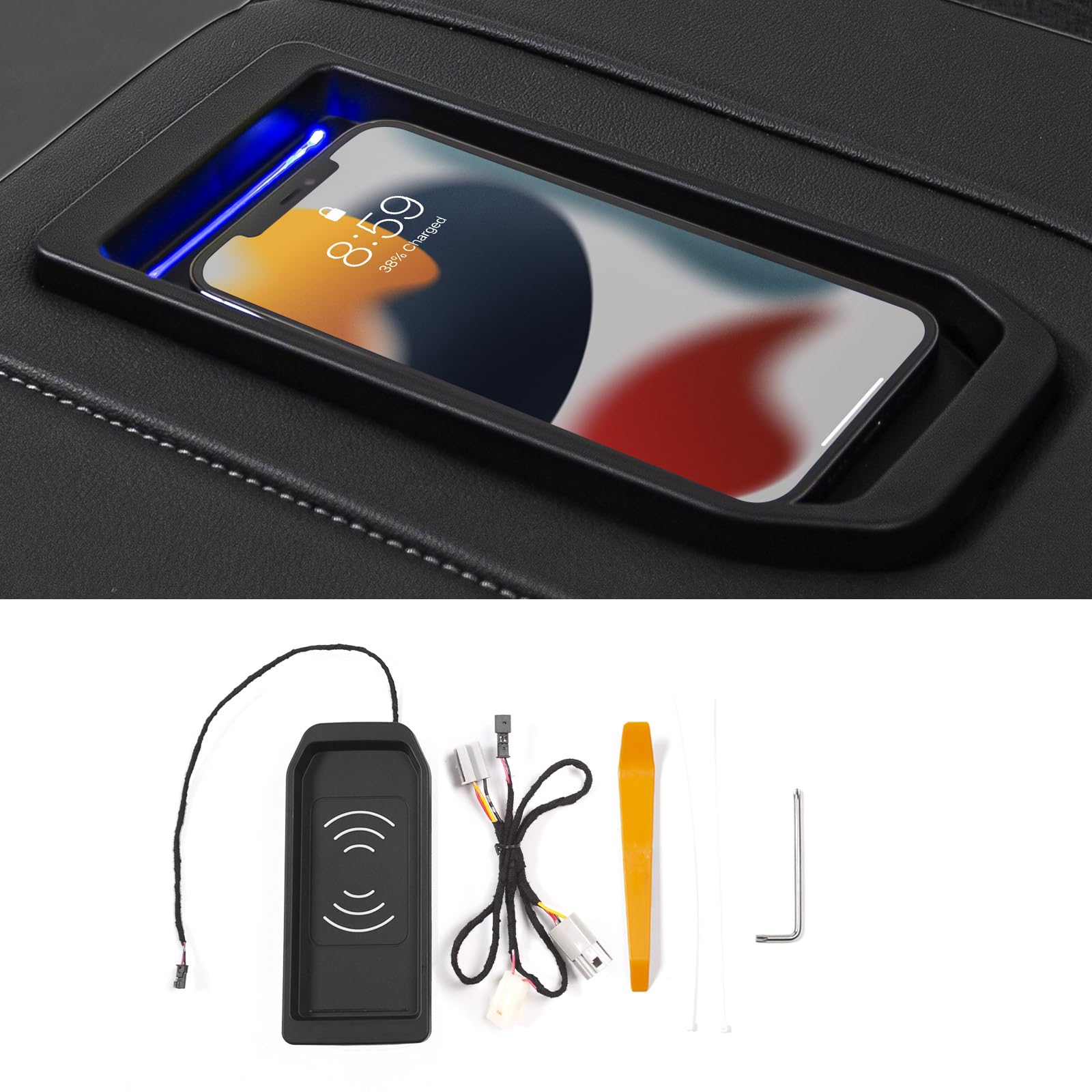 Xipoo Wireless Charger Pad for Chevy Silverado & GMC Sierra (2019-2021) | Fast Qi-Certified Phone Charging Station | Replacement Accessory for Full Console Models | Perfect for Road Trips & Daily Commutes