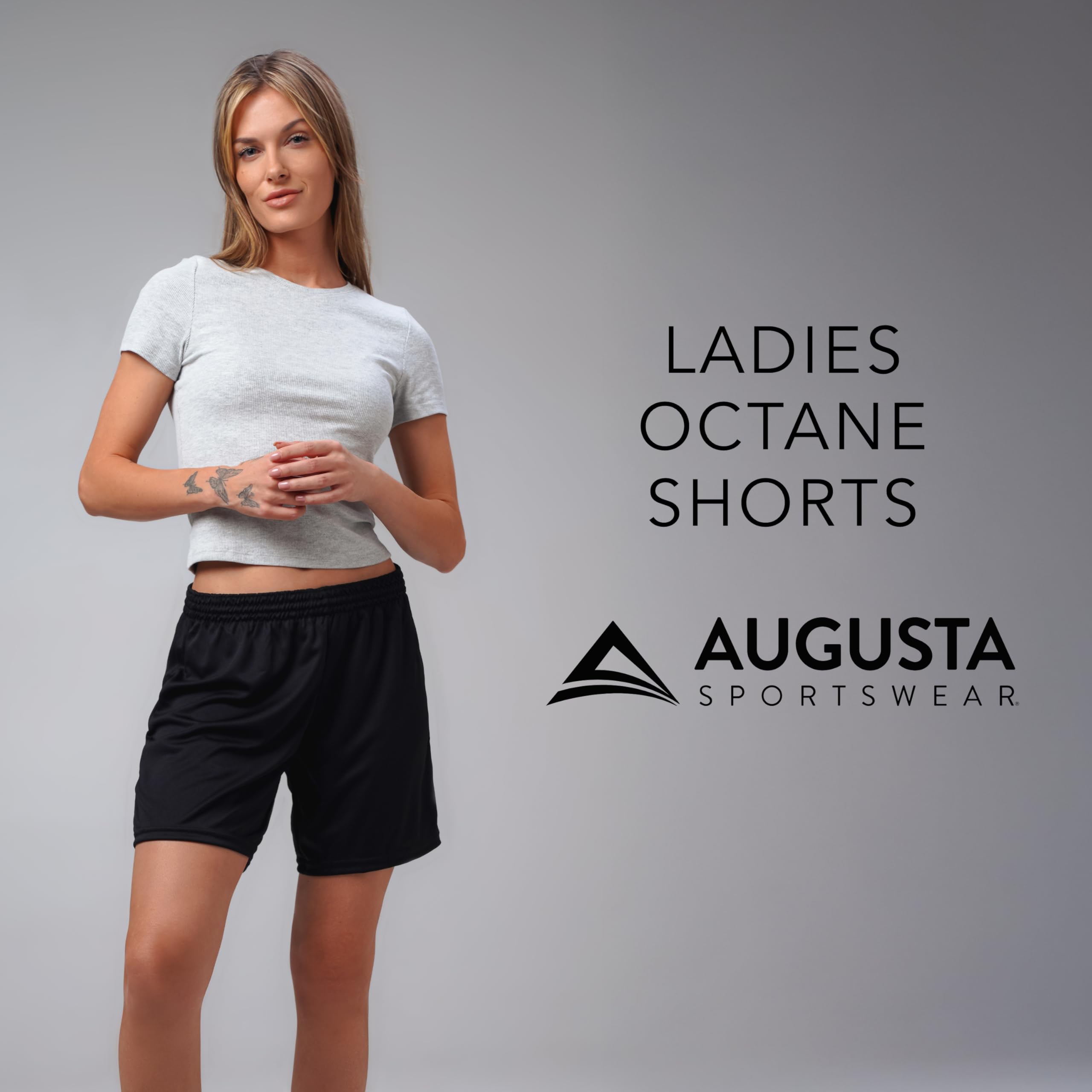Augusta Sportswear Women's 7 Inch Inseam Octane Workout Shorts - Breathable Gym Athletic Shorts for Running, Yoga & Training