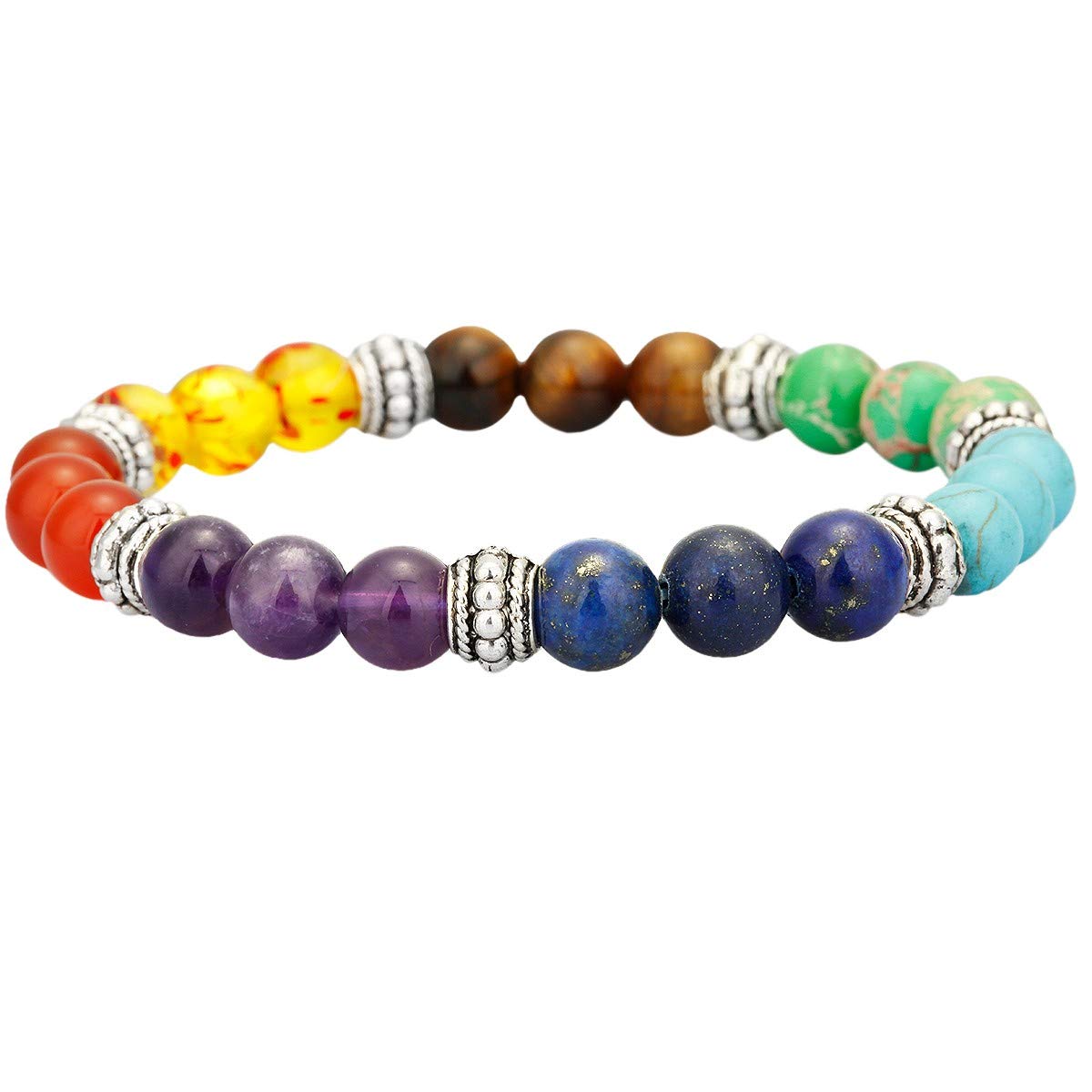 Natural Lava Rock Stone Beads Bracelet for Men & Women - 8mm Chakra Healing Yoga Meditation Essential Oil Diffuser Aromatherapy Jewelry - Perfect for Spiritual Healing, Stress Relief & Daily Wear