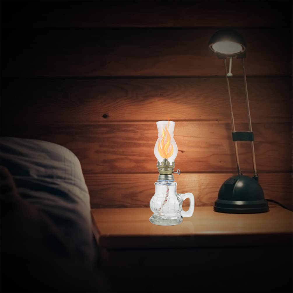 2pcs Clear Glass Lamp Chimney - Replacement Shade for Kerosene & Oil Lamps - Decorative Lighting Accessory for Home, Camping, and Emergency Use