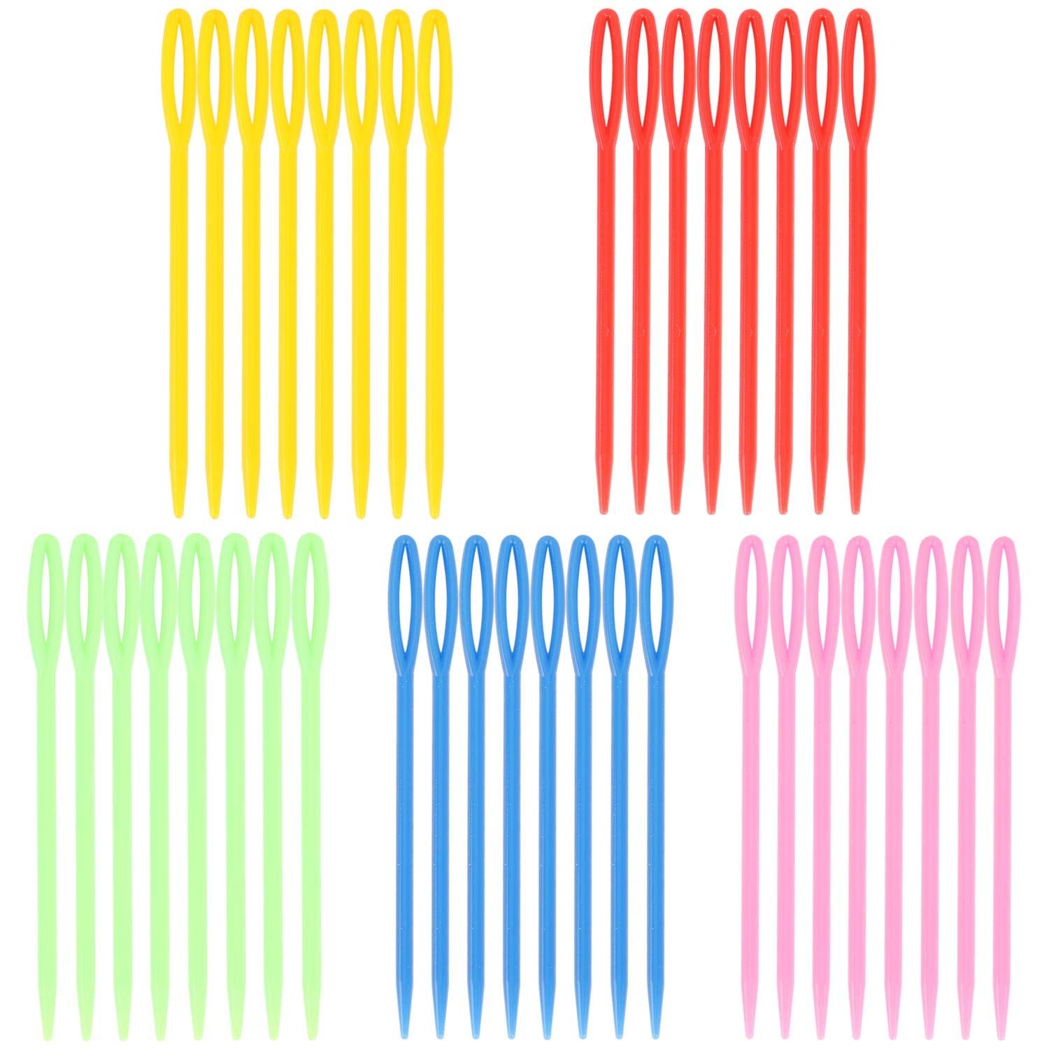 300-Piece Plastic Sewing Needles with Large Eye - 3.54 Inch Safety Craft Needles for Kids | Crochet, Darning & Handmade Sewing Projects | Random Colors | Perfect for DIY Crafts, Classroom Activities & Beginner Sewing Lessons
