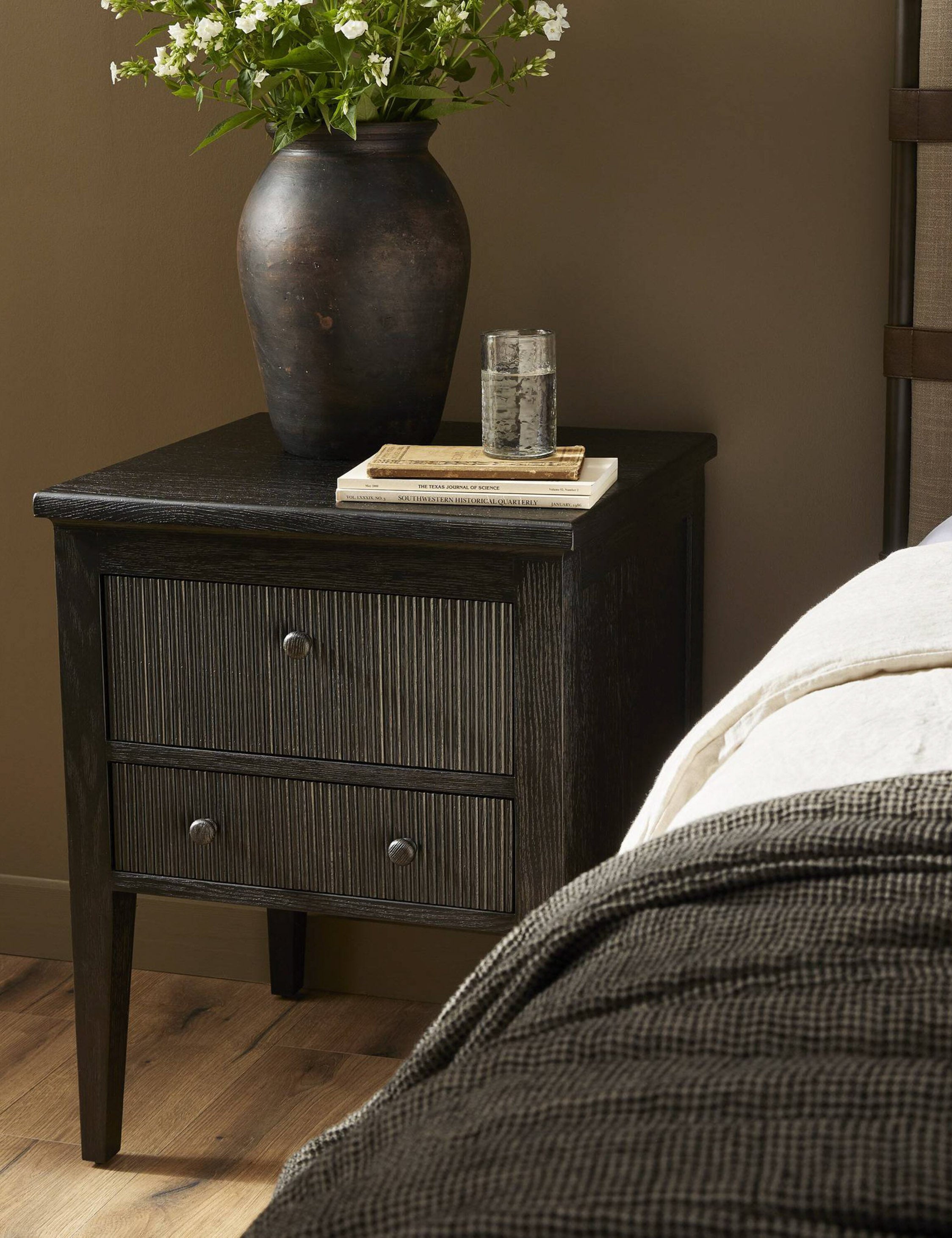 Amber Lewis x Four Hands Bush Nightstand - Modern Wood Bedside Table for Bedroom, Living Room & Guest Room - Stylish Storage with Drawer & Shelf