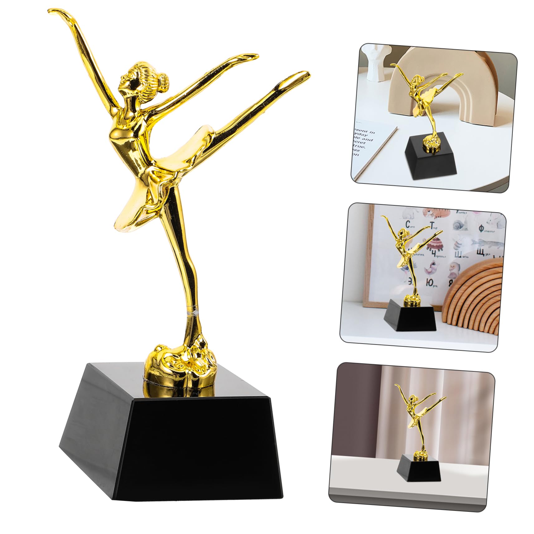 WOONEKY Dance Trophy Cup - Award for Gymnastics, Ballet & Kindergarten Graduation | Gold Plastic Trophy for Dance Competitions, Recitals & School Ceremonies