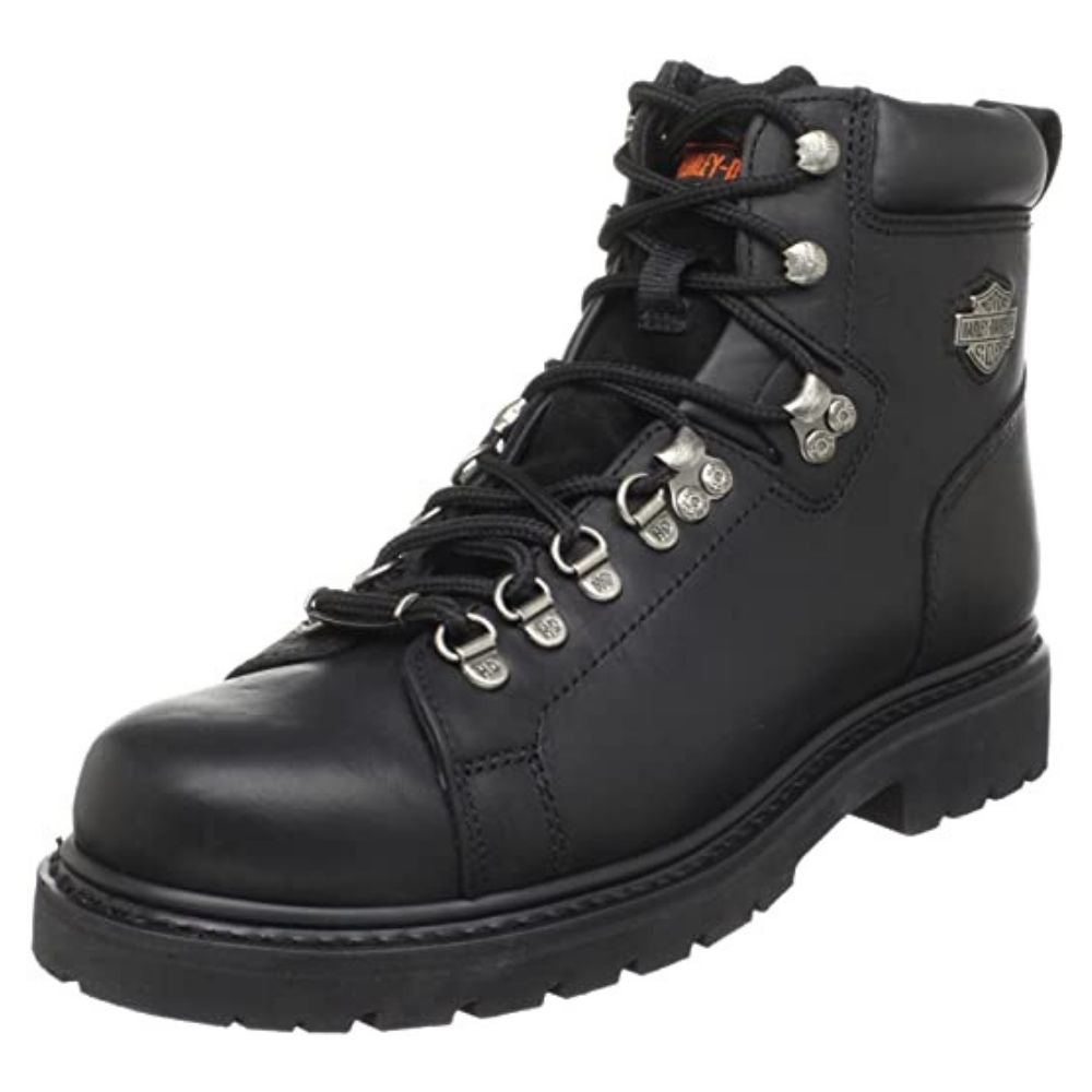 Harley Davidson Men's 6-Inch Steel Toe Work Boots - Waterproof Safety Shoes for Construction & Motorcycle Riding (Black, D10035) | Durable & Comfortable for Outdoor Work & Heavy Duty Jobs
