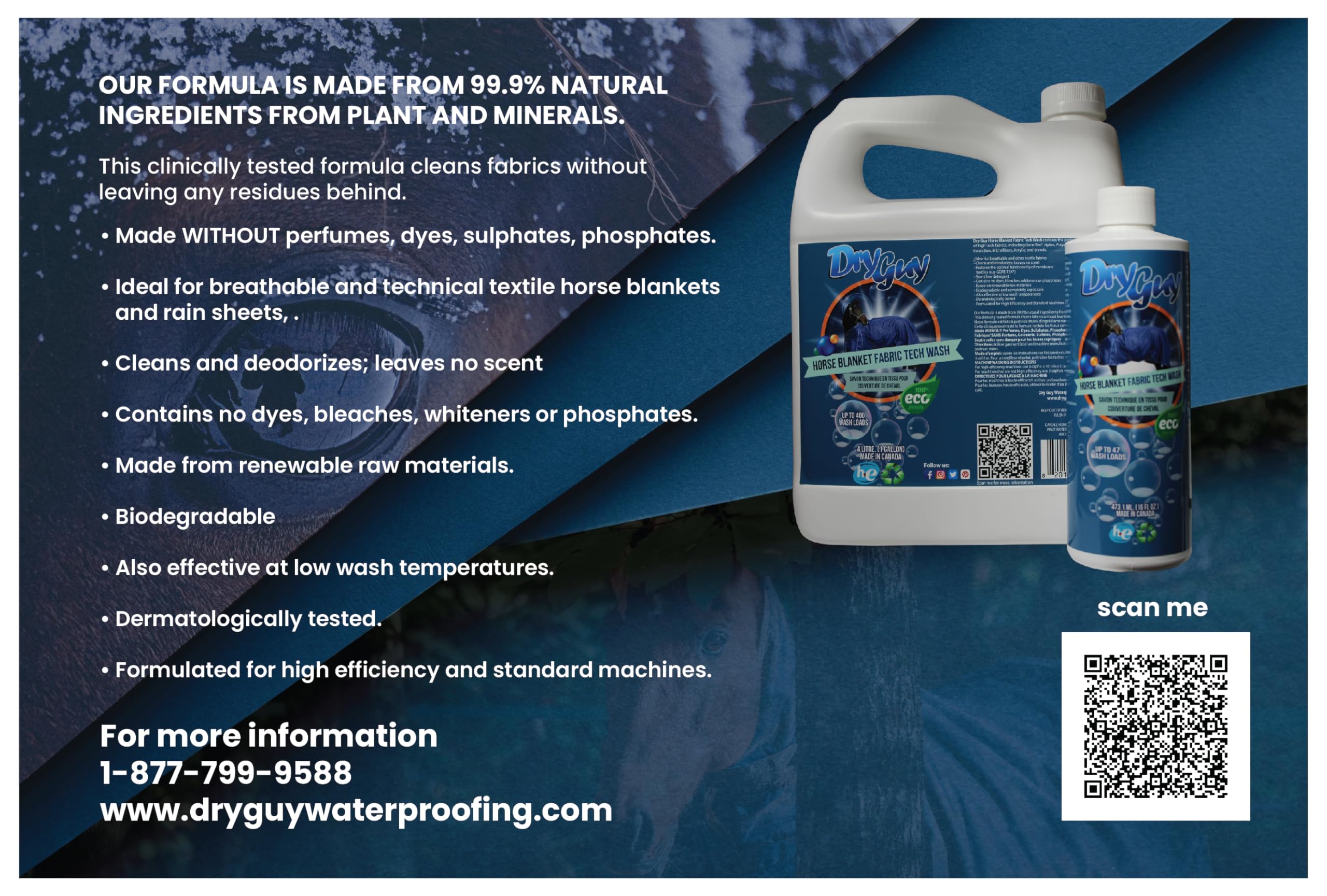 Premium Horse Blanket Fabric Tech Wash - Waterproof & Breathable Equestrian Blanket Material for All-Weather Protection | Ideal for Riding, Training & Stable Use