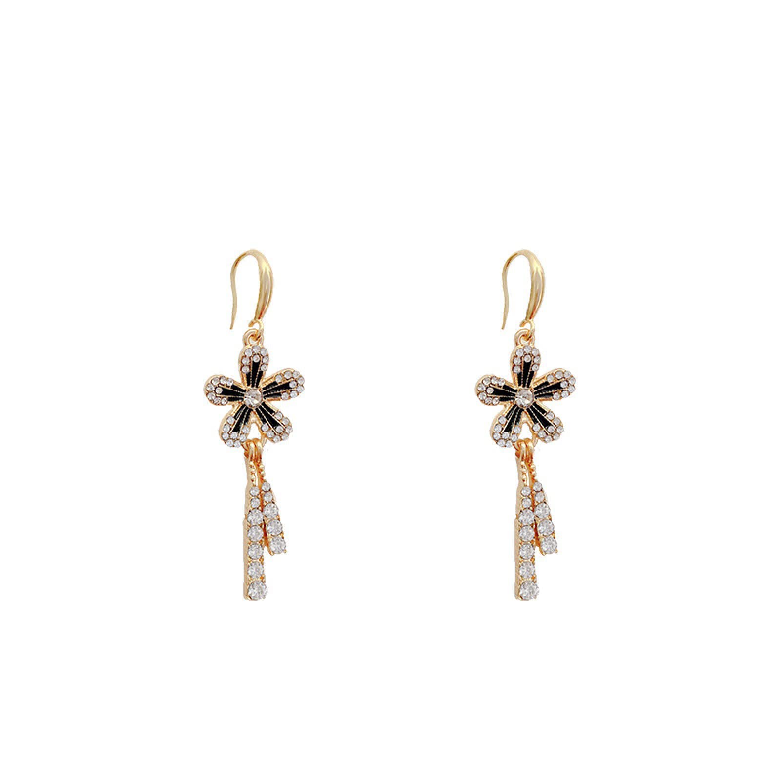 S925 Silver Long Tassel Earrings for Women - Korean Style Elegant Floral Dangle Earrings - Perfect for Parties, Weddings & Everyday Fashion Accessories