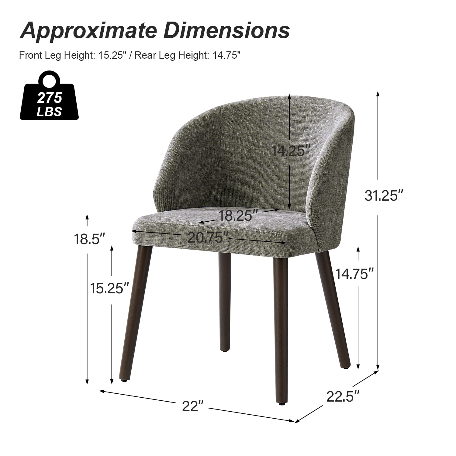 Anndi Dining Chair Set of 2/4/6 - Ergonomic Comfort, Solid Wood Legs, Modern Kitchen & Dining Room Furniture for Home & Restaurant Use