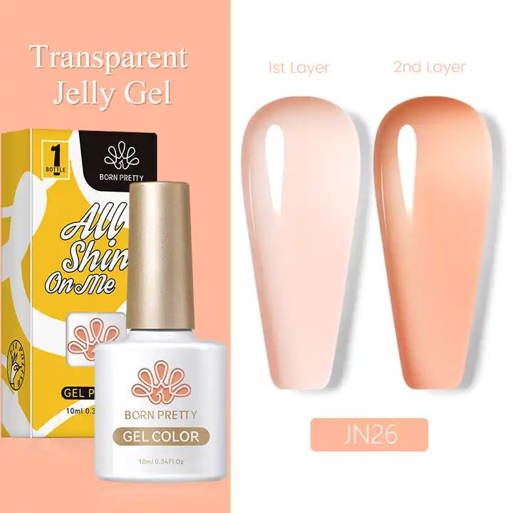 Born Pretty Jelly Nude Gel Polish - Long Lasting Soak Off UV LED Nail Polish for Salon & Home Manicure - Perfect for Weddings, Parties & Everyday Wear