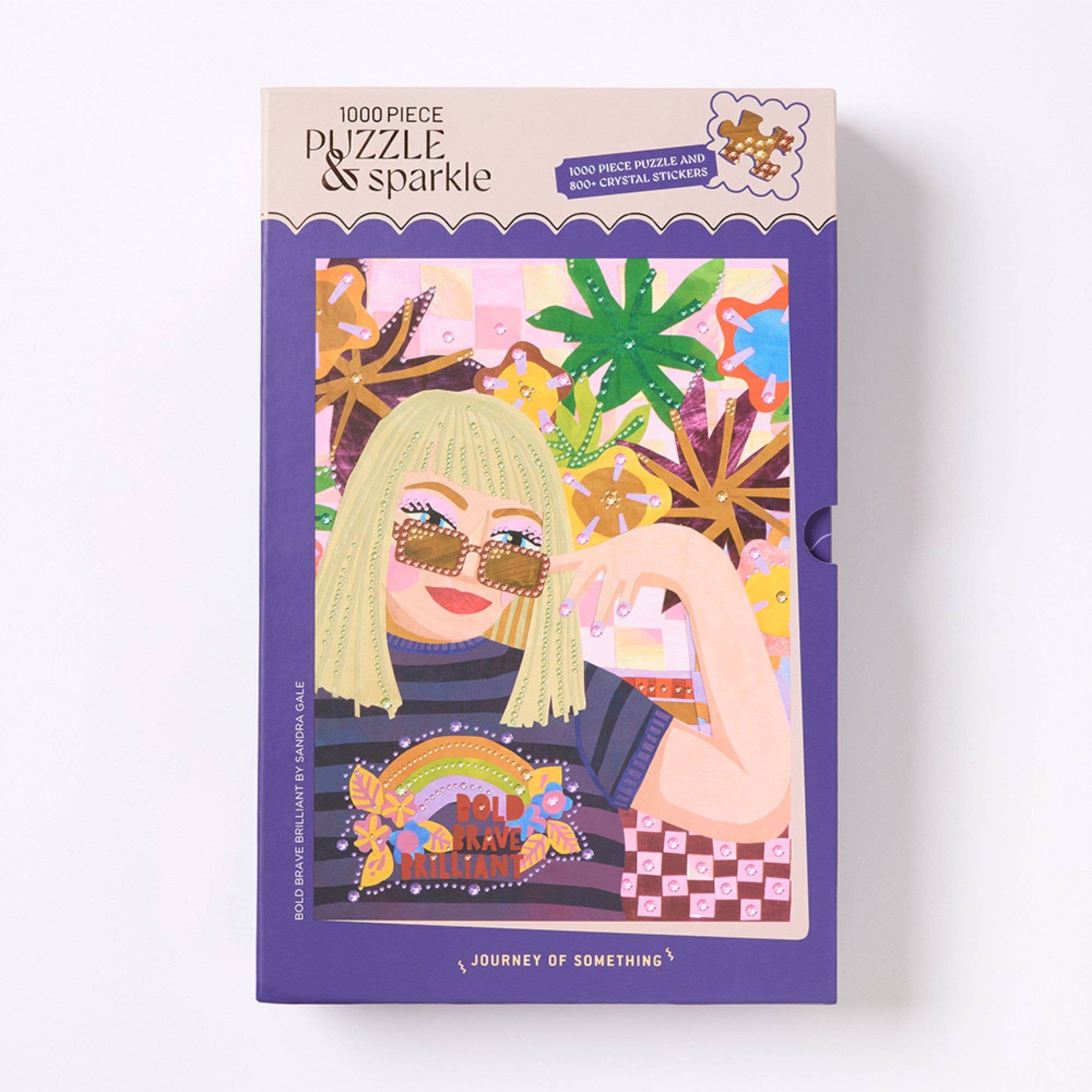 1000 Piece Jigsaw Puzzle with Gems - Bold, Brave, Brilliant Design | Challenging Adult Puzzle for Home Decor & Relaxation | Perfect Gift for Puzzle Lovers & Family Game Night