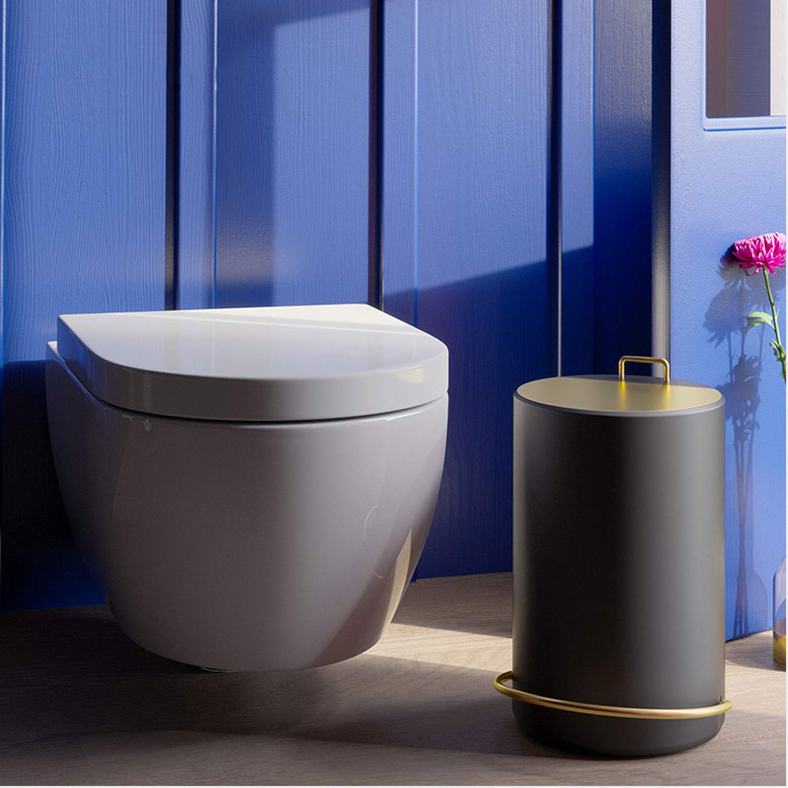 Stainless Steel Round Trash Can with Foot Pedal Lid - 5L Small Bathroom & Kitchen Garbage Bin for Home, Office, Dorm - Odor-Proof Removable Inner Bucket for Easy Cleaning & Recycling