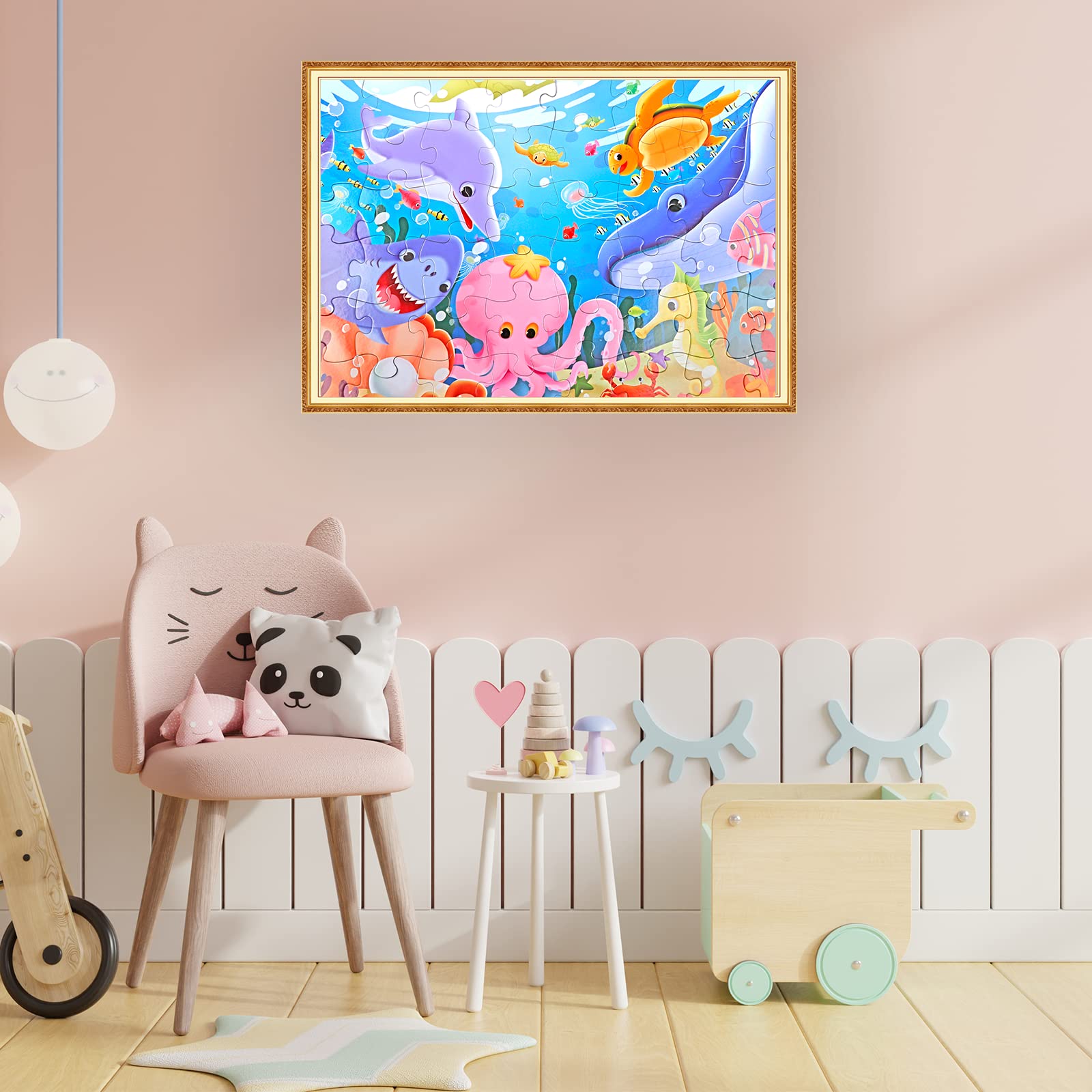 Jumbo Floor Puzzle for Kids - 48Pcs Underwater Jigsaw for Toddlers 3-8 Years | Educational Toy for Preschool Learning & Gifts
