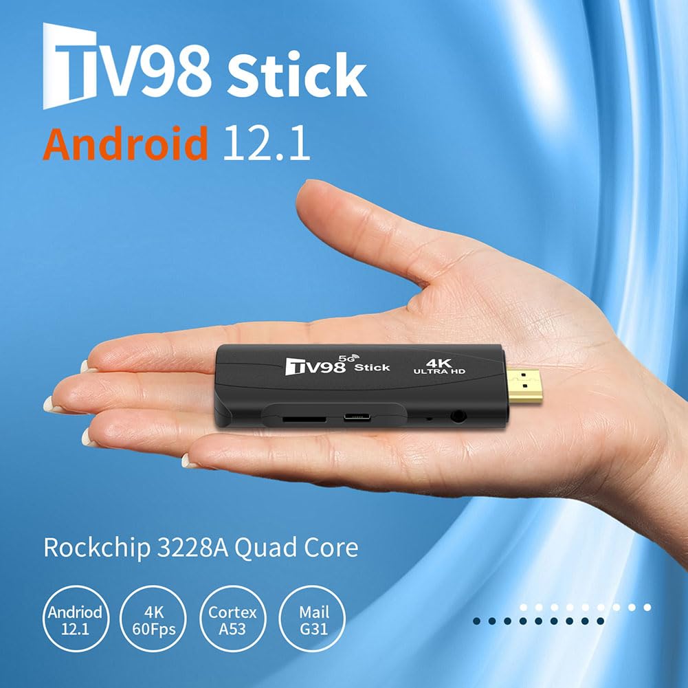 Louttary TV98 Smart TV Box 2GB RAM + 16GB ROM Android 12.1, Dual-Band WiFi (2.4G/5G), Easy Setup - UK Plug - Perfect for Streaming, Gaming & Home Entertainment