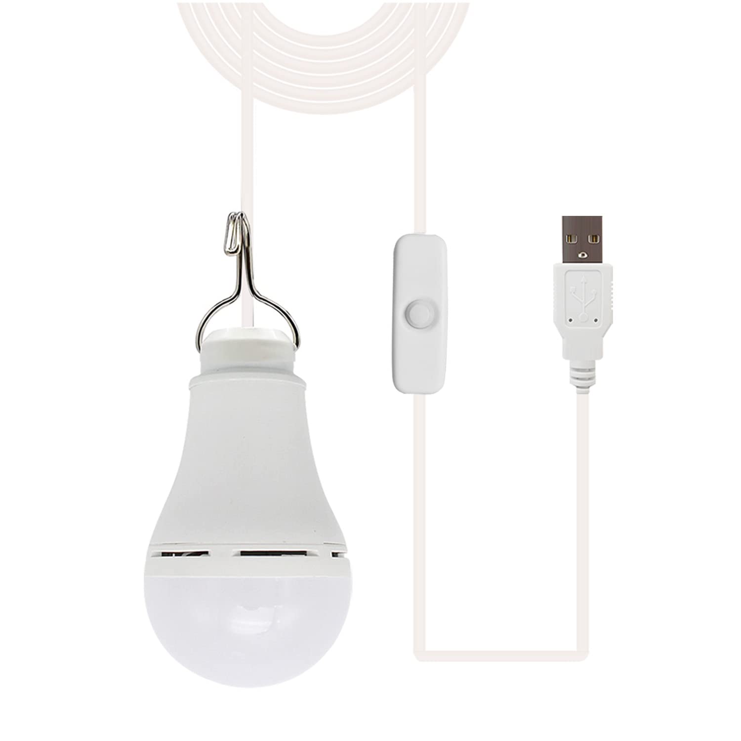 10W USB LED Camping Light - Portable Rechargeable Bulb for Camping, Hiking, Fishing & Emergency Use | Bright White Light | Perfect for Outdoor Adventures, Power Outages & Nighttime Activities (1 Pack)