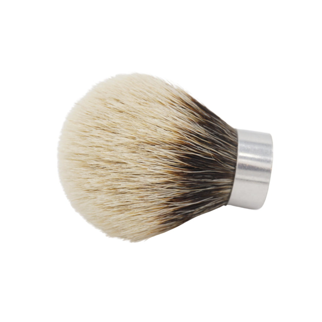 Premium 24mm Shavemac Silvertip 2-Band Badger Hair Shaving Brush Knot (Bulb Shape) - Luxury Wet Shaving Essential for Barbers & Grooming Enthusiasts