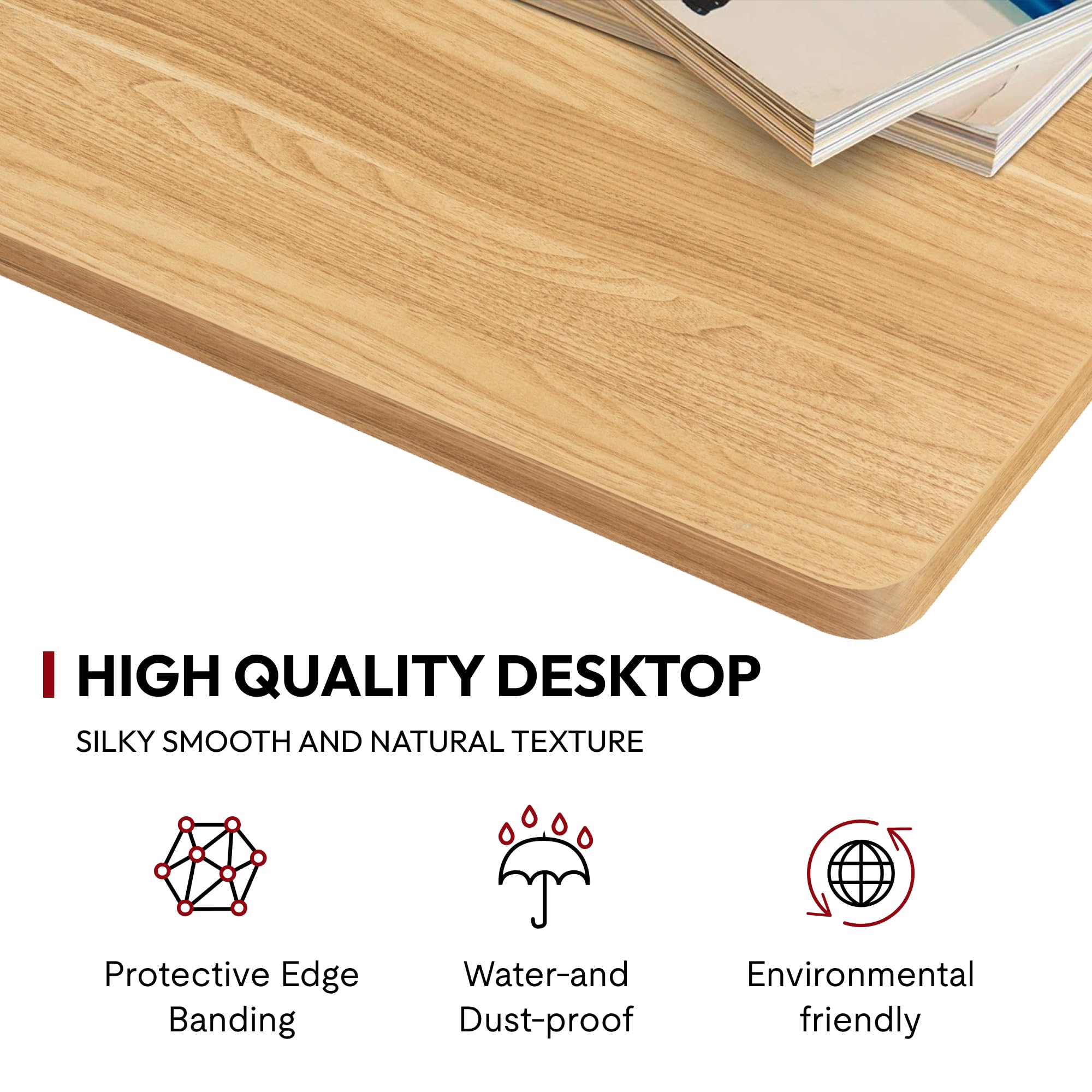 SANODESK 48x30 Maple Table Top for Standing & Home Office Desks - DIY Workspace Upgrade