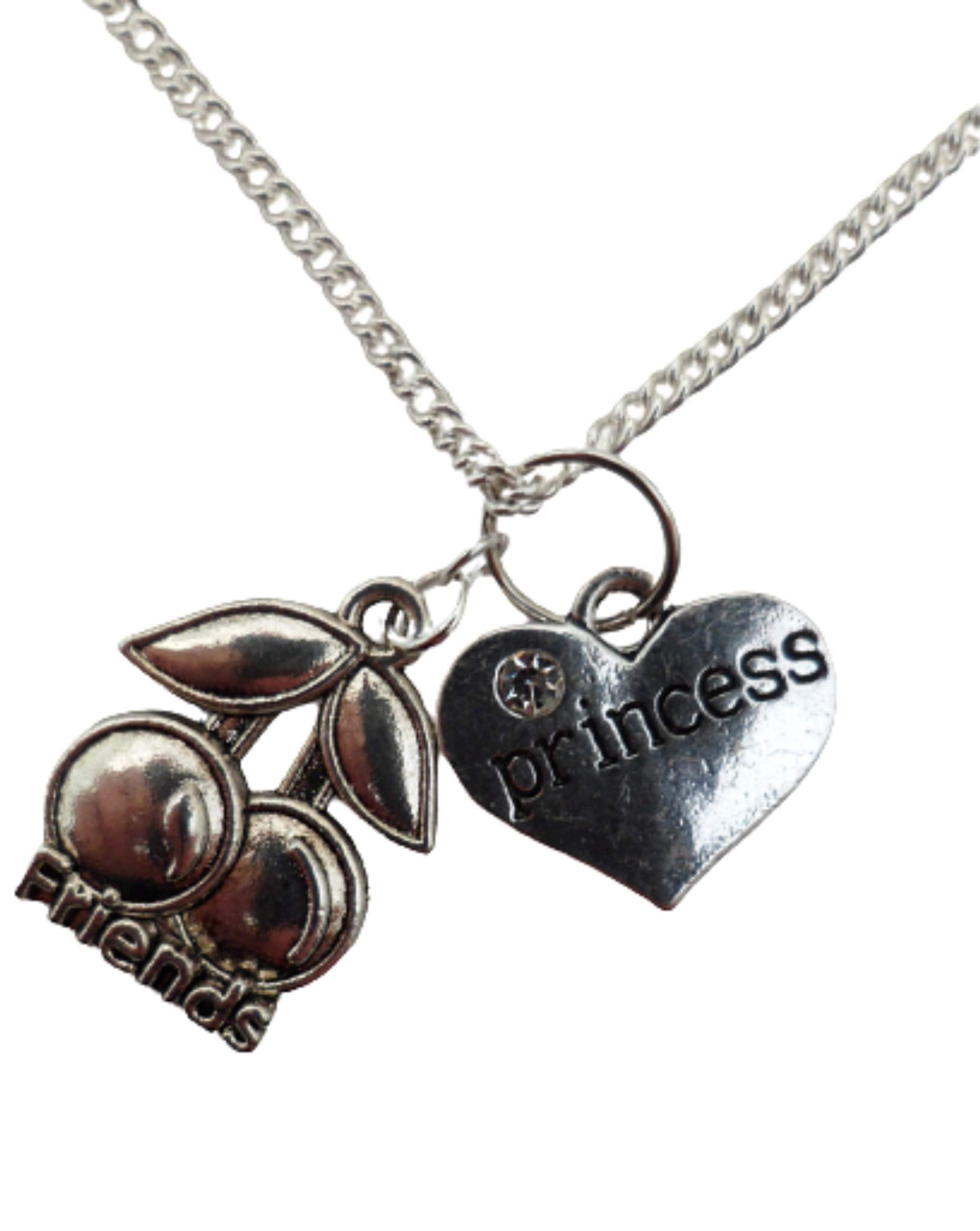 Silver Plated Princess Love Heart Gem Charm Necklace - Elegant Jewelry Gift for Friends, Women & Girls - Perfect for Valentine's Day, Birthday & Anniversary Gifts