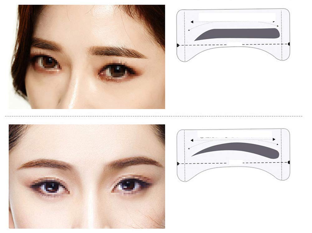 32 Pairs Eyebrow Stencils Kit - 4 Styles (Natural, Korean, Curved, Flat) - Perfect Makeup Tool for Beginners & Professionals - Ideal for Eyebrow Shaping, Microblading Practice, and Daily Makeup Routine
