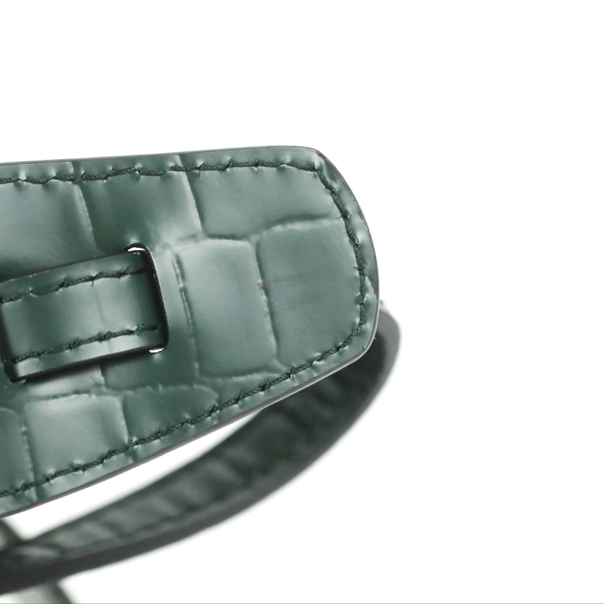Balenciaga Mini Neo Classic City Bag - Green Crocodile Embossed Leather Crossbody Bag for Women | Perfect for Everyday Use, Parties & Travel