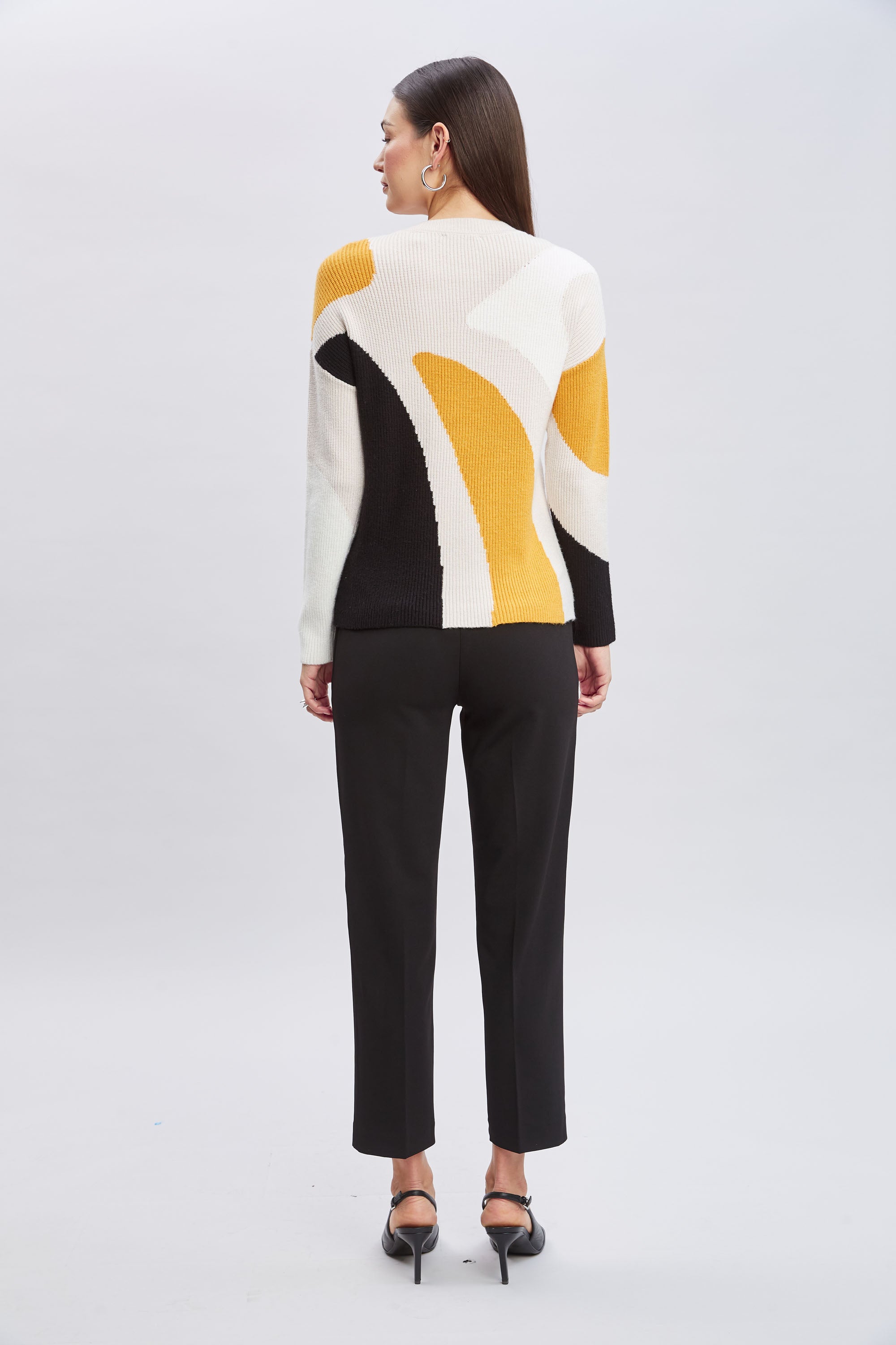 Tahari Women's Color Block Knit Sweater - Cozy Pullover for Fall & Winter | Perfect for Office, Casual Outings & Holiday Gatherings