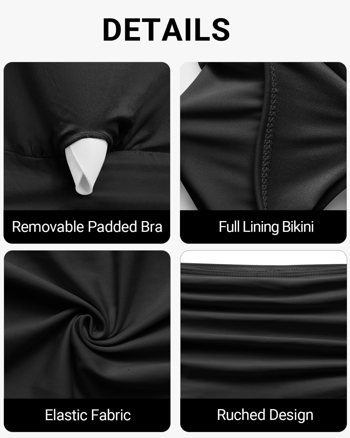 Daci Plus Size Two Piece Bikini Swimsuits for Women - High Waisted Tummy Control Bathing Suit with Ruffle Sleeve | Beach Vacation, Pool Party, Summer Swimwear