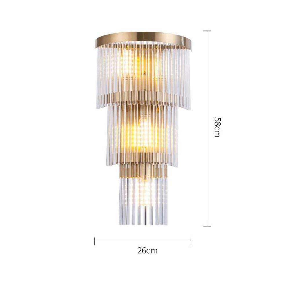Modern Luxury Crystal Wall Sconces - Mid Century Decorative Wall Lantern with Tiered Clear Crystals for Bedroom, Bathroom & Kitchen Island Lighting - Elegant Wall Mounted Fixtures for Home Decor