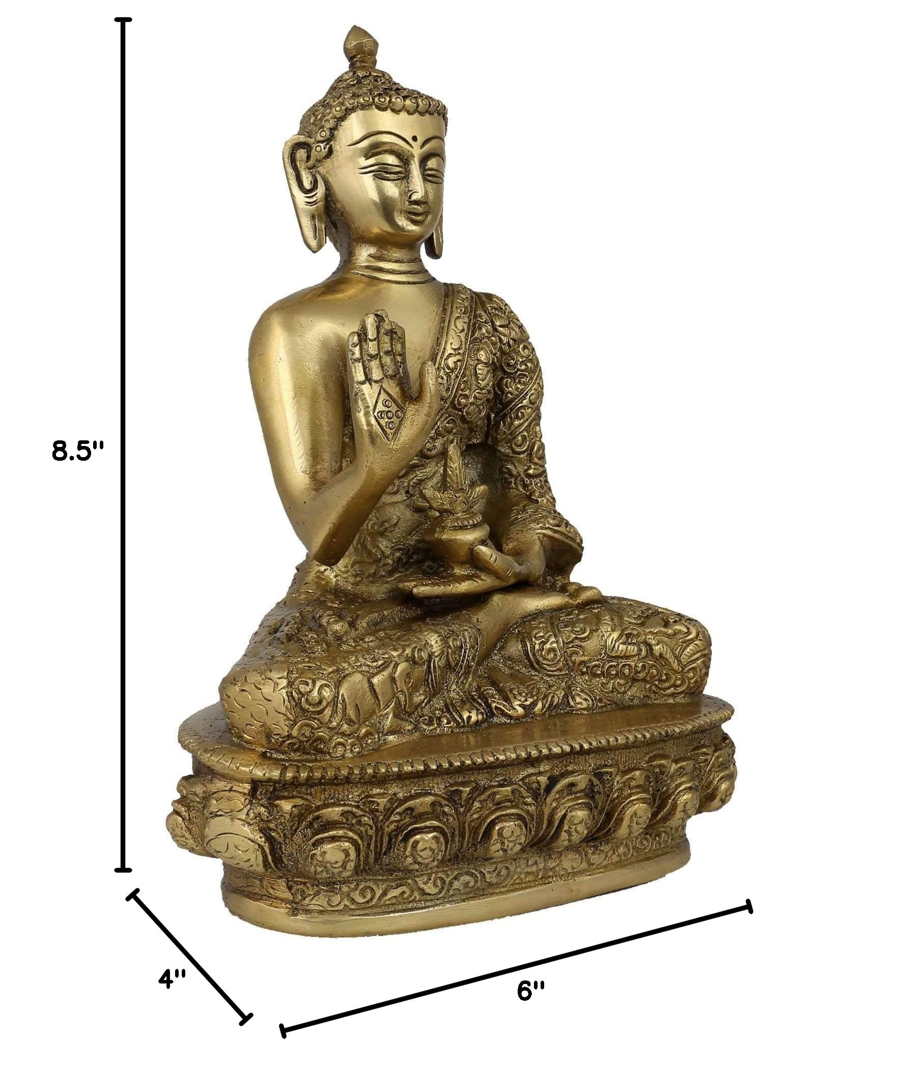 9 Inch Protection Buddha Statue - Handcrafted Buddhist Decor for Home & Office, Spiritual Gift for Meditation & Blessing | Perfect for Altars, Yoga Studios & Peaceful Spaces