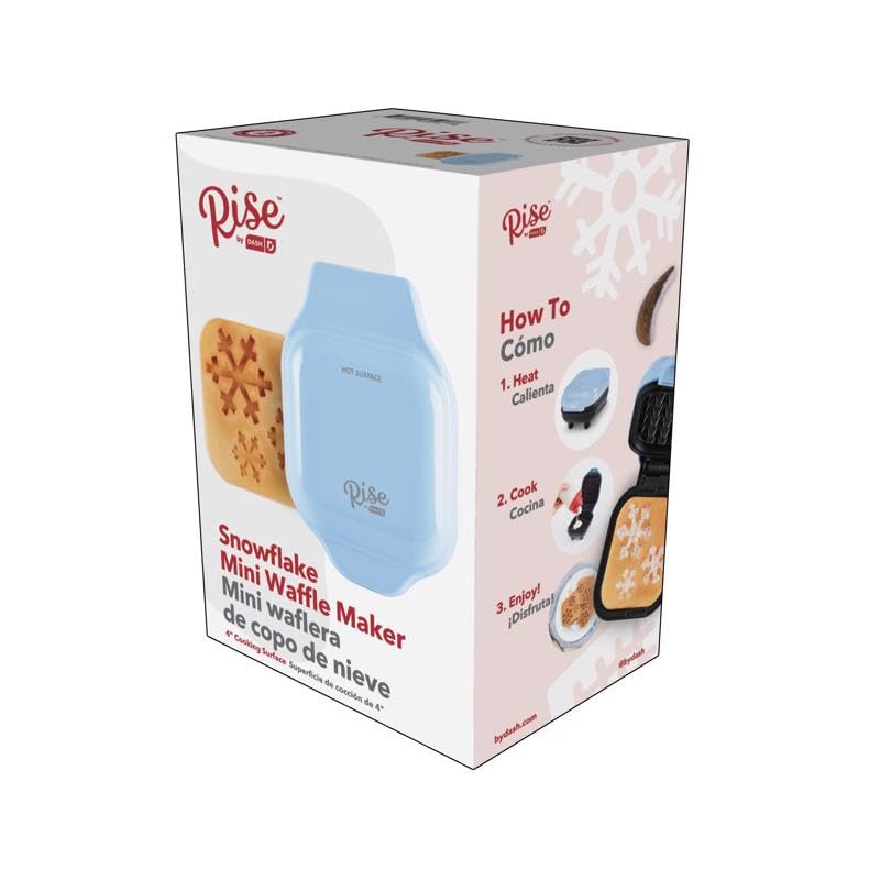 RMWS001GBSD06 Mini Waffle Maker for Snowflake Waffles - Compact Single Serve Breakfast Appliance - Perfect for Home, Dorm & Office Use