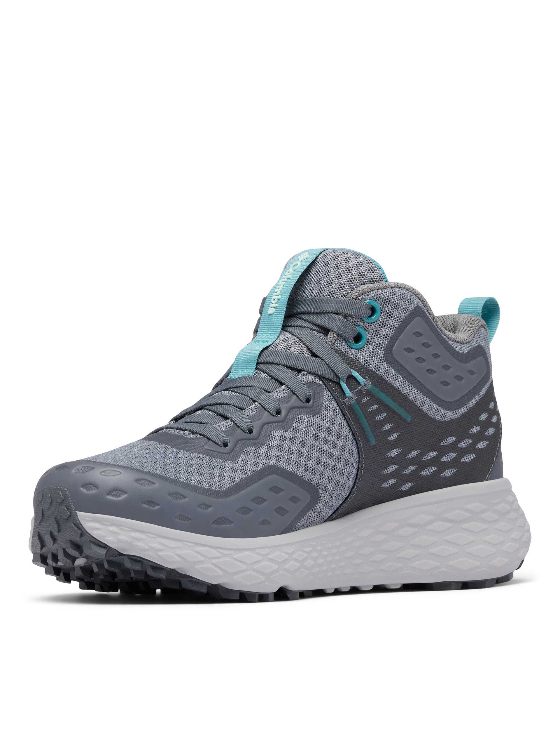Konos TRS OutDry Mid Hiking Shoes - Waterproof Trail Running Shoes for Men & Women | Lightweight Hiking Boots with Breathable Mesh | Perfect for Mountain Trekking & Outdoor Adventures (Ti Grey Steel/Teal)