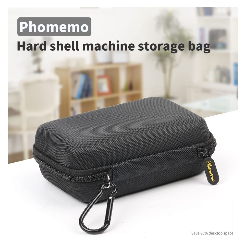 Phomemo D30 Portable Label Maker with Black Hard Carrying Case - Thermal Label Printer for Home, Office & Organization (Ideal for Shipping, Filing & Inventory Management)