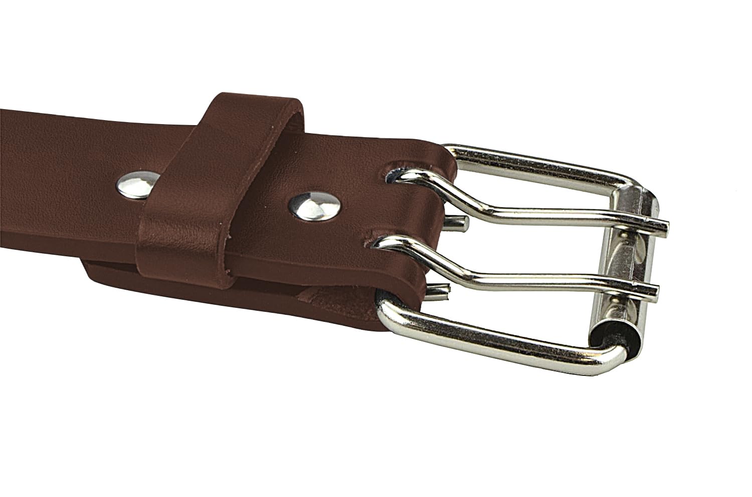 Belle Donne Women's Punk Style Leather Belt with Double Grommets - Adjustable Size for Jeans, Dresses & Casual Outfits