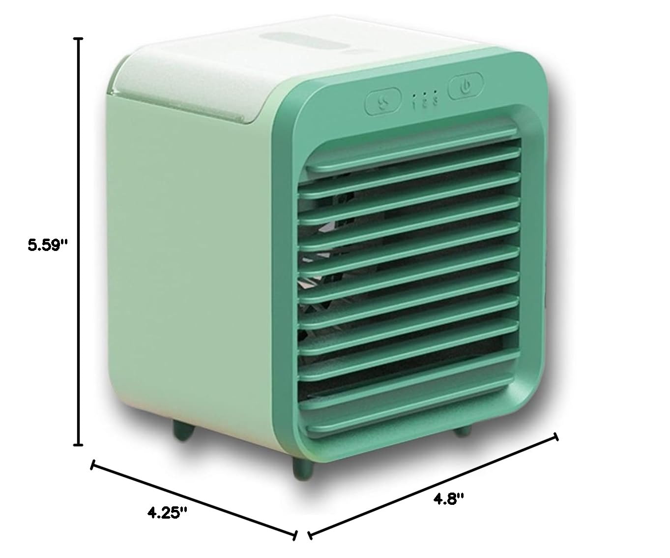 Portable USB Rechargeable Mini Air Conditioner Fan - Water Cooled, Quiet & Compact for Office, Dorm, Desk - Green (Size A) | Perfect Cooling Solution for Small Spaces & Personal Use