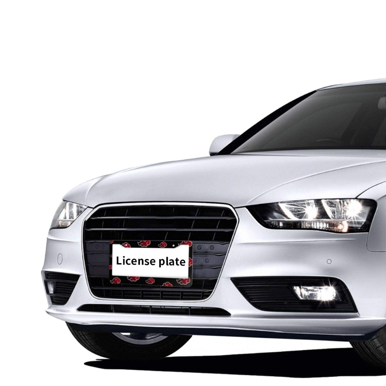 Premium Aluminum License Plate Frame with Screw Caps - 2 Pack 12.3