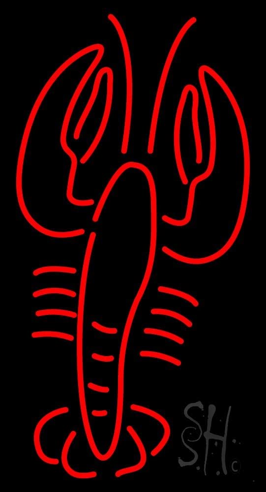37 x 20 Inch Lobster Red LED Neon Sign with Logo - Custom Wall Decor for Bar, Restaurant, or Home Aesthetic Lighting