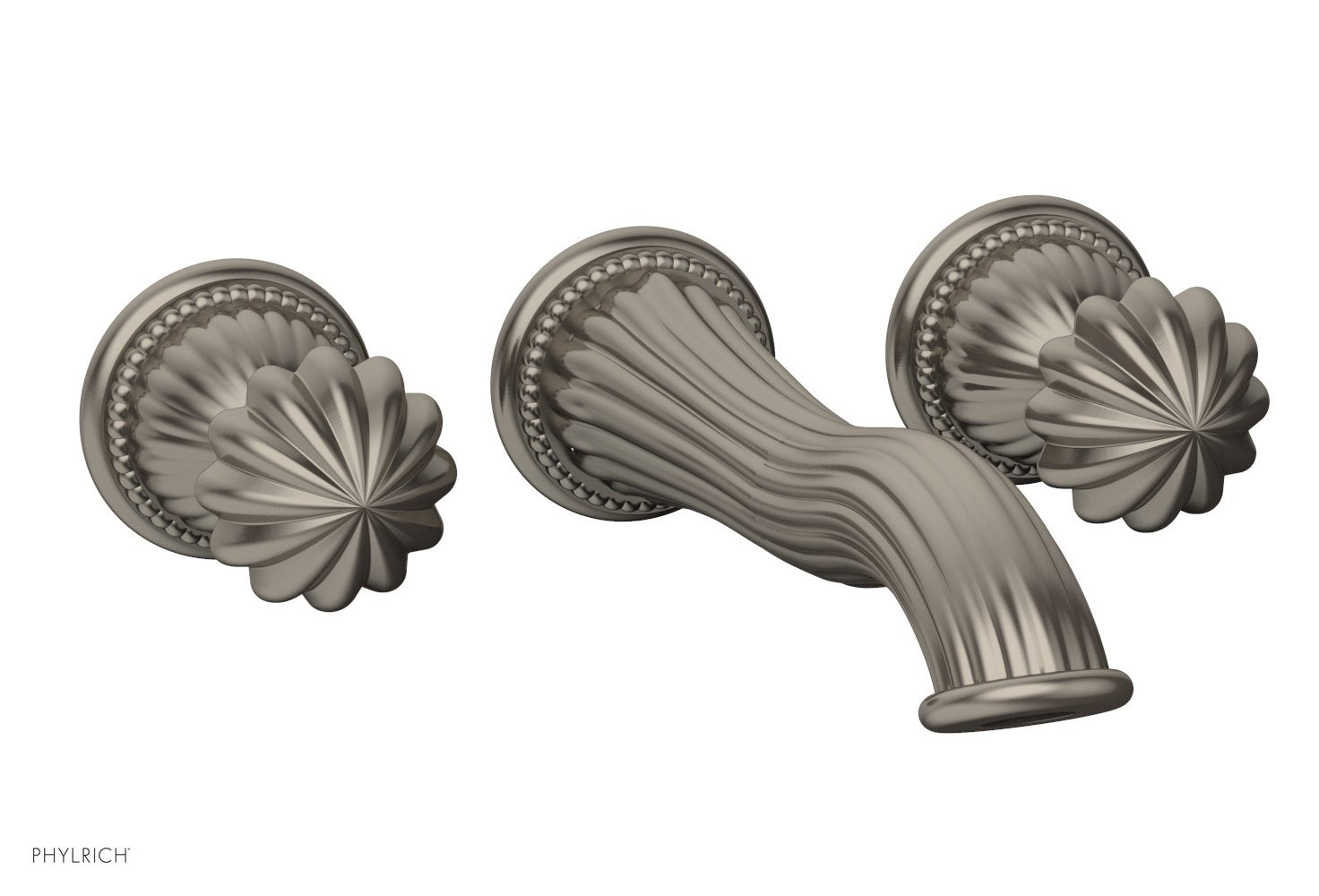 GEORGIAN & BARCELONA Wall Lavatory Set with Round Handles WL361 - Modern Bathroom Faucet for Powder Room, Guest Bath, and Master Suite