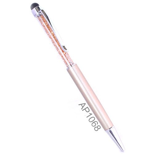 Premium Swarovski Crystal Ballpoint Pen with Stylus Tip - Elegant Gold Writing Instrument for Business Gifts, Office Use & Luxury Collectors